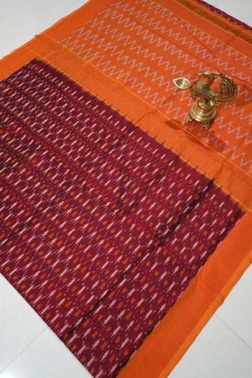 Multicolor - MERCERISED COTTON HANDLOOM POCHAMPALLY IKAT SAREE 05
