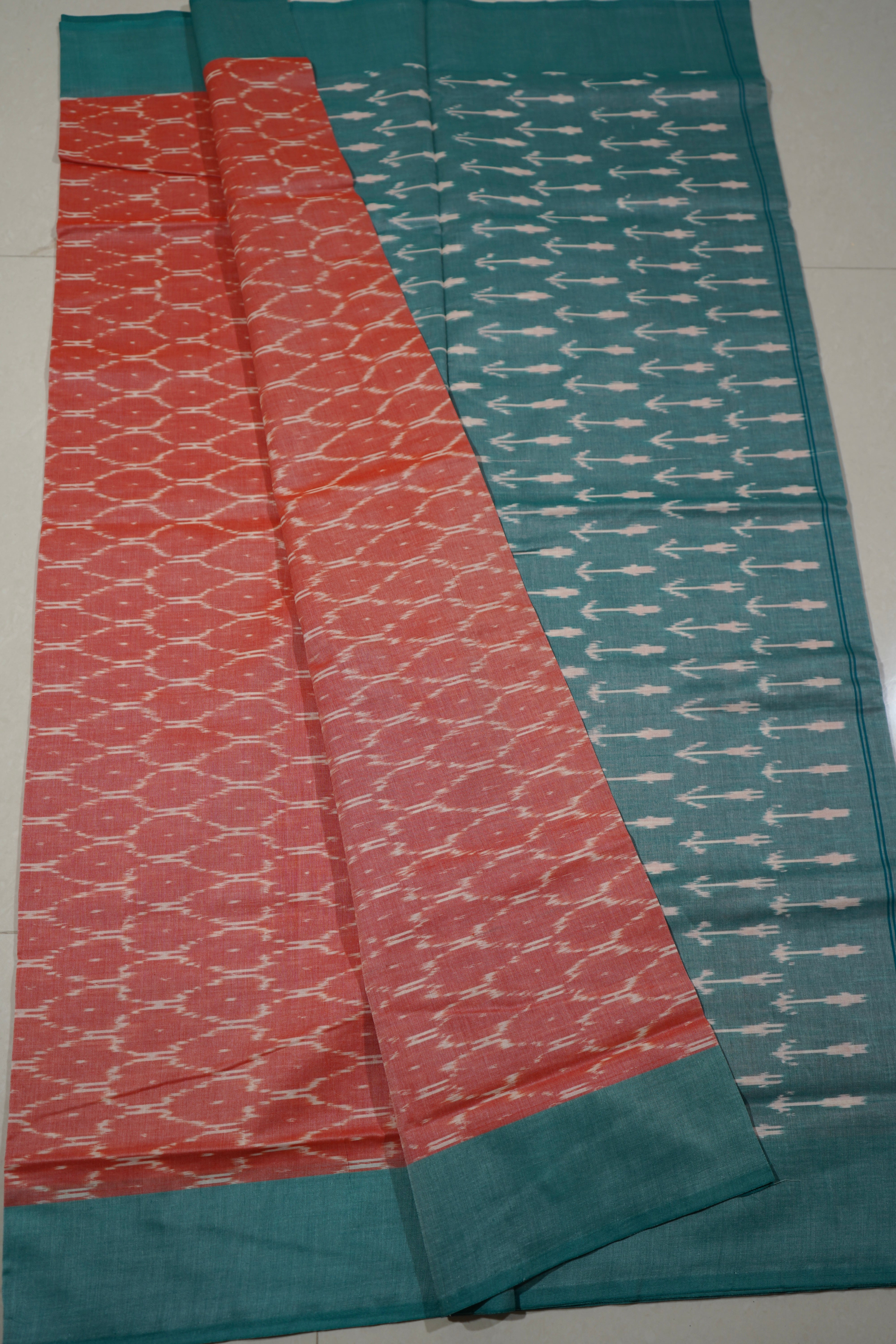 Multicolor - MERCERISED COTTON HANDLOOM POCHAMPALLY IKAT SAREE 09