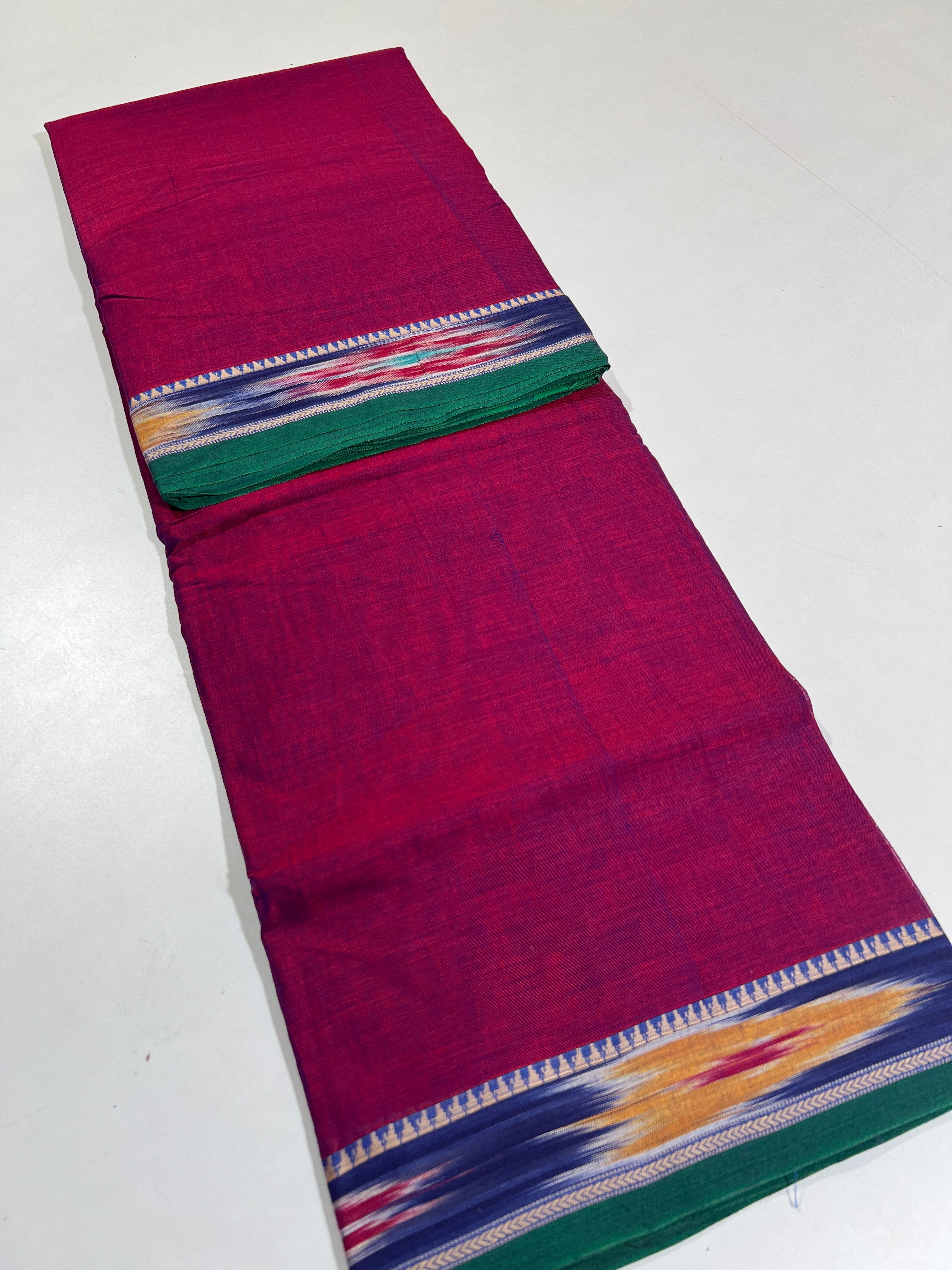 PINK- NARAYANPETA COTTON  SAREE WITH TRADITIONAL BORDER 15