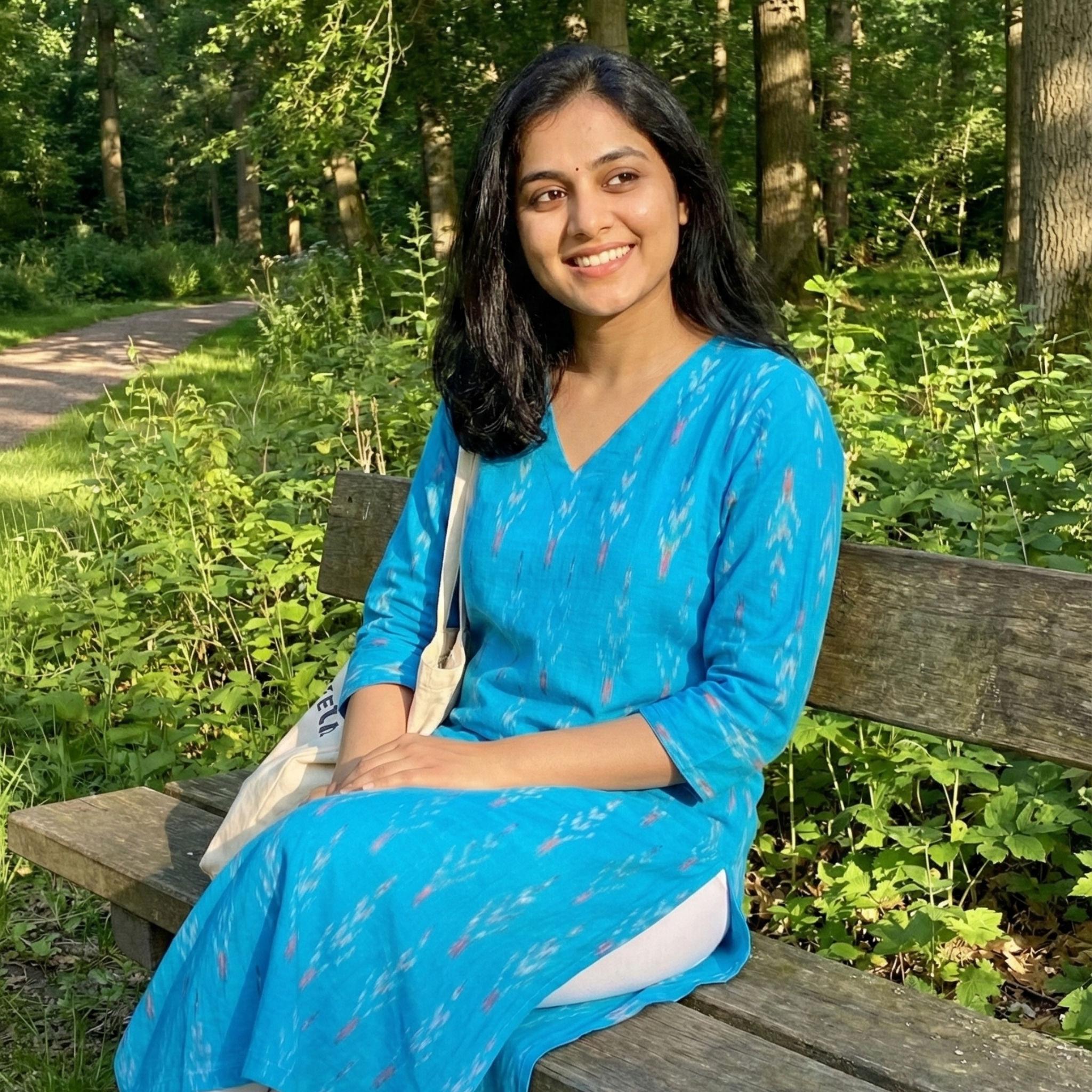 SKYBLUE - IKAT WEAVE COTTON LONG KURTA 23