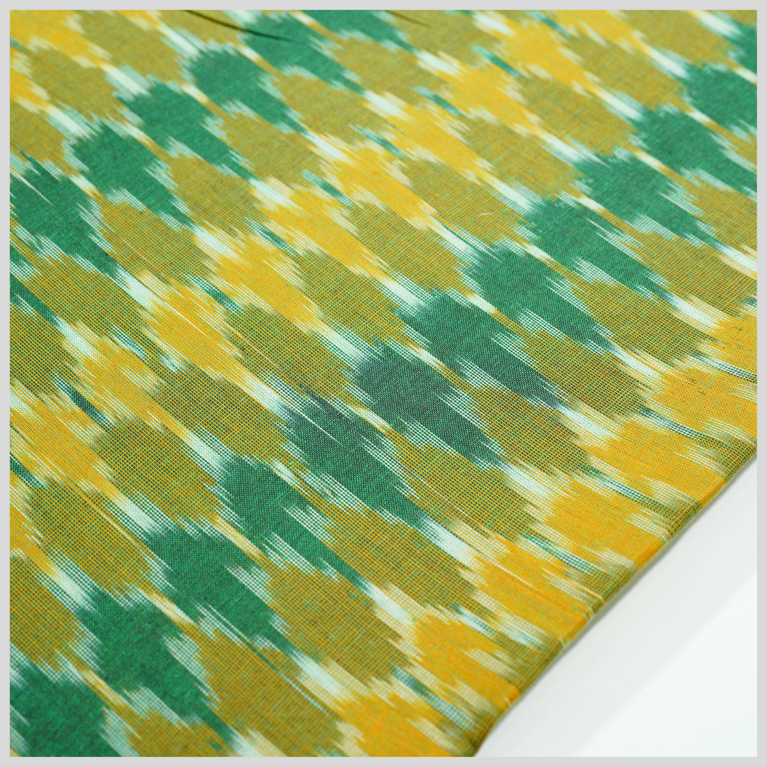GREEN - COTTON POCHAMPALLY IKAT FABRIC 17