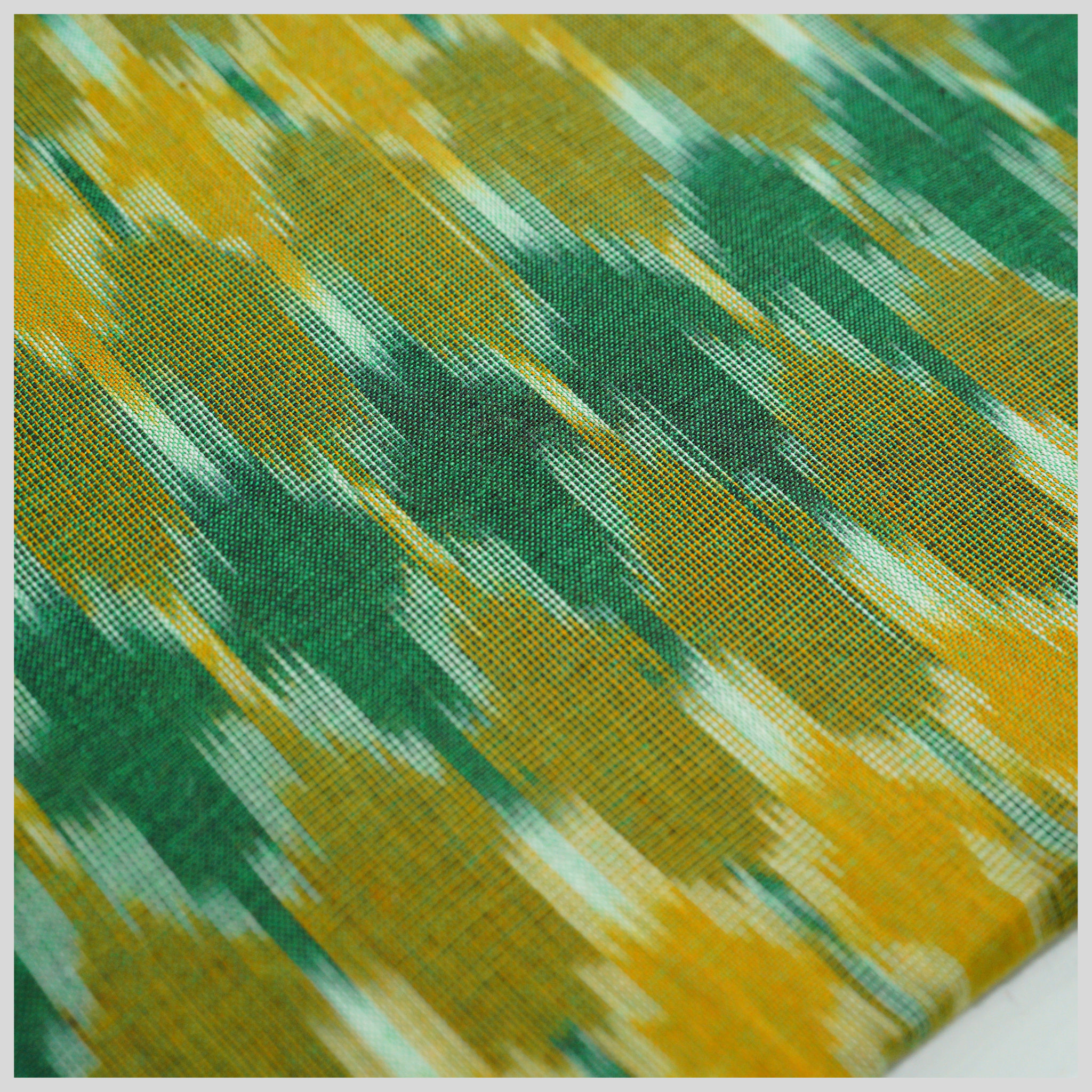 GREEN - COTTON POCHAMPALLY IKAT FABRIC 17