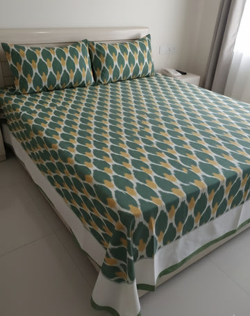 Multicolor - Premium Handloom Cotton Ikat Double Bedsheet (King Size 108 x 90 in) 01