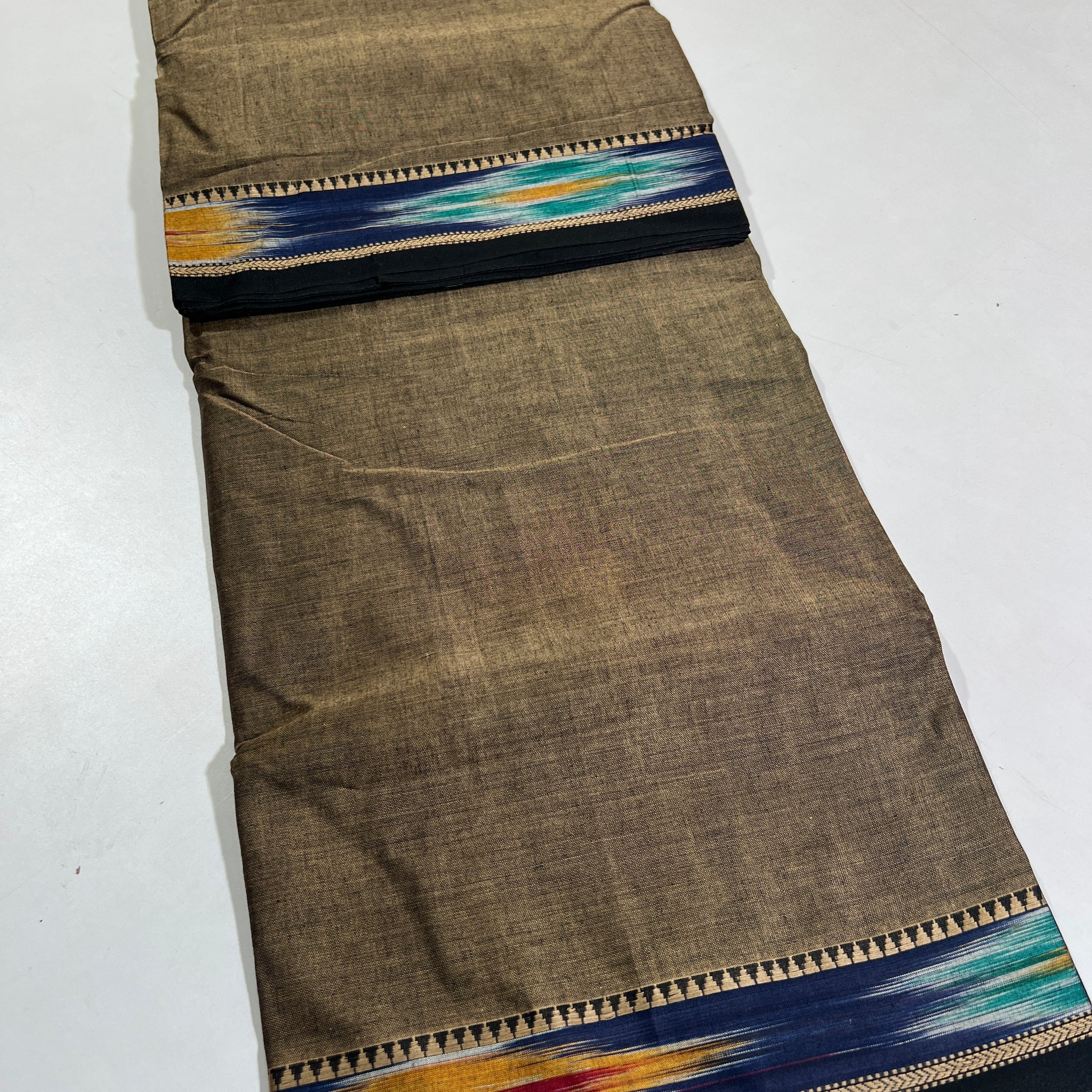 BEIGE - NARAYANPETA COTTON  SAREE WITH TRADITIONAL BORDER 24