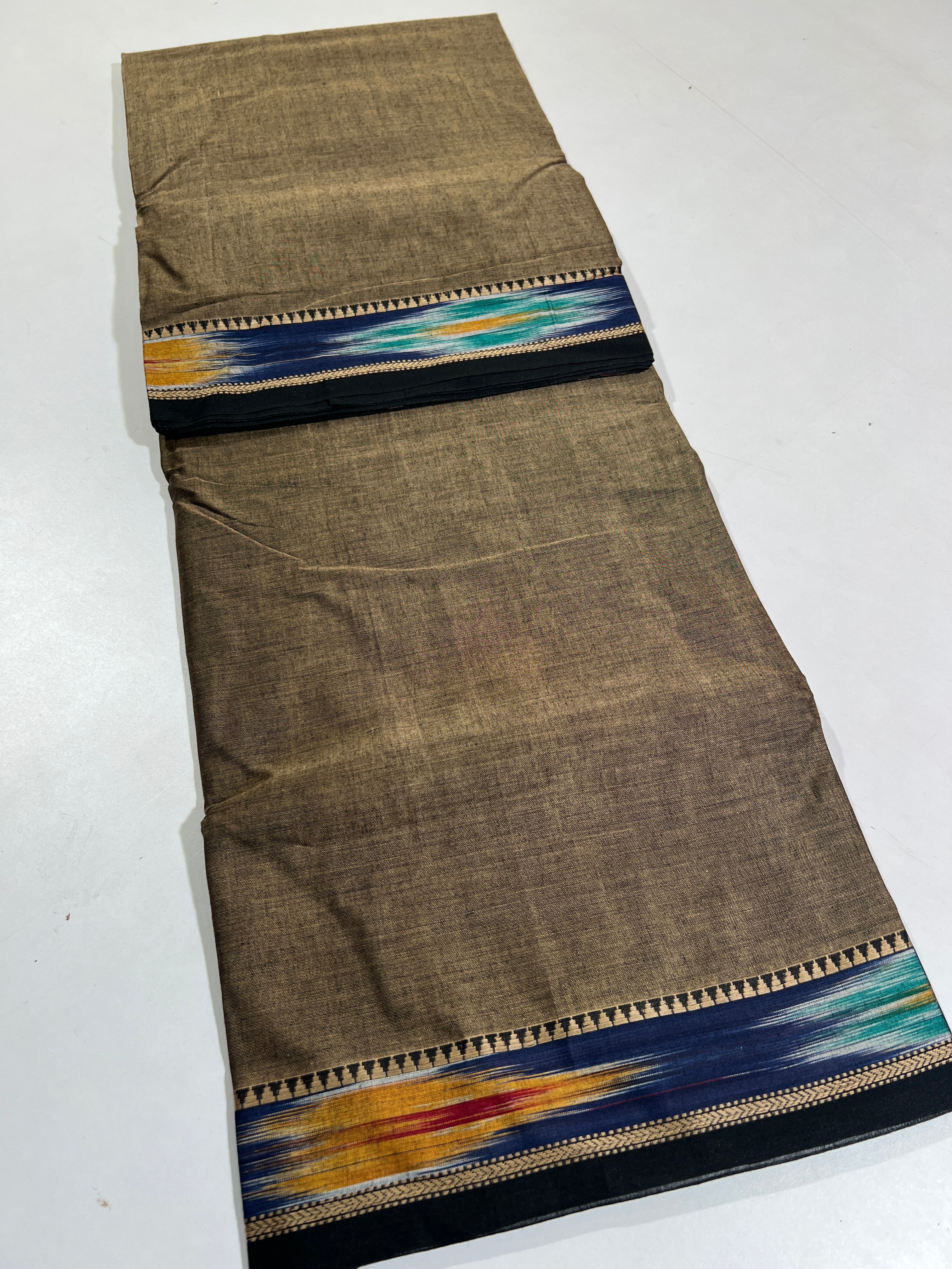 BEIGE - NARAYANPETA COTTON  SAREE WITH TRADITIONAL BORDER 24
