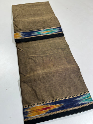 BEIGE - NARAYANPETA COTTON  SAREE WITH TRADITIONAL BORDER 24
