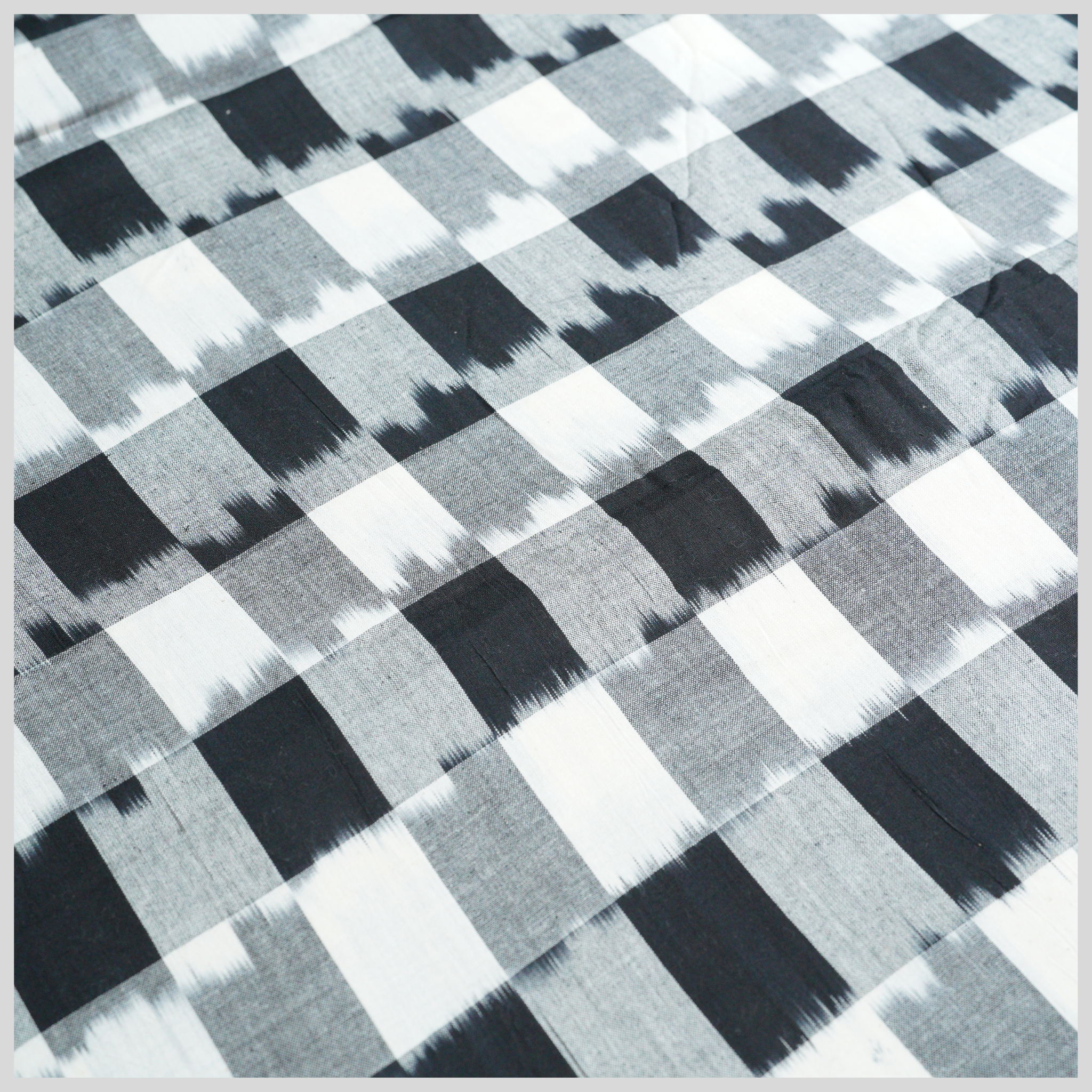 BLACK - COTTON POCHAMPALLY IKAT FABRIC 15