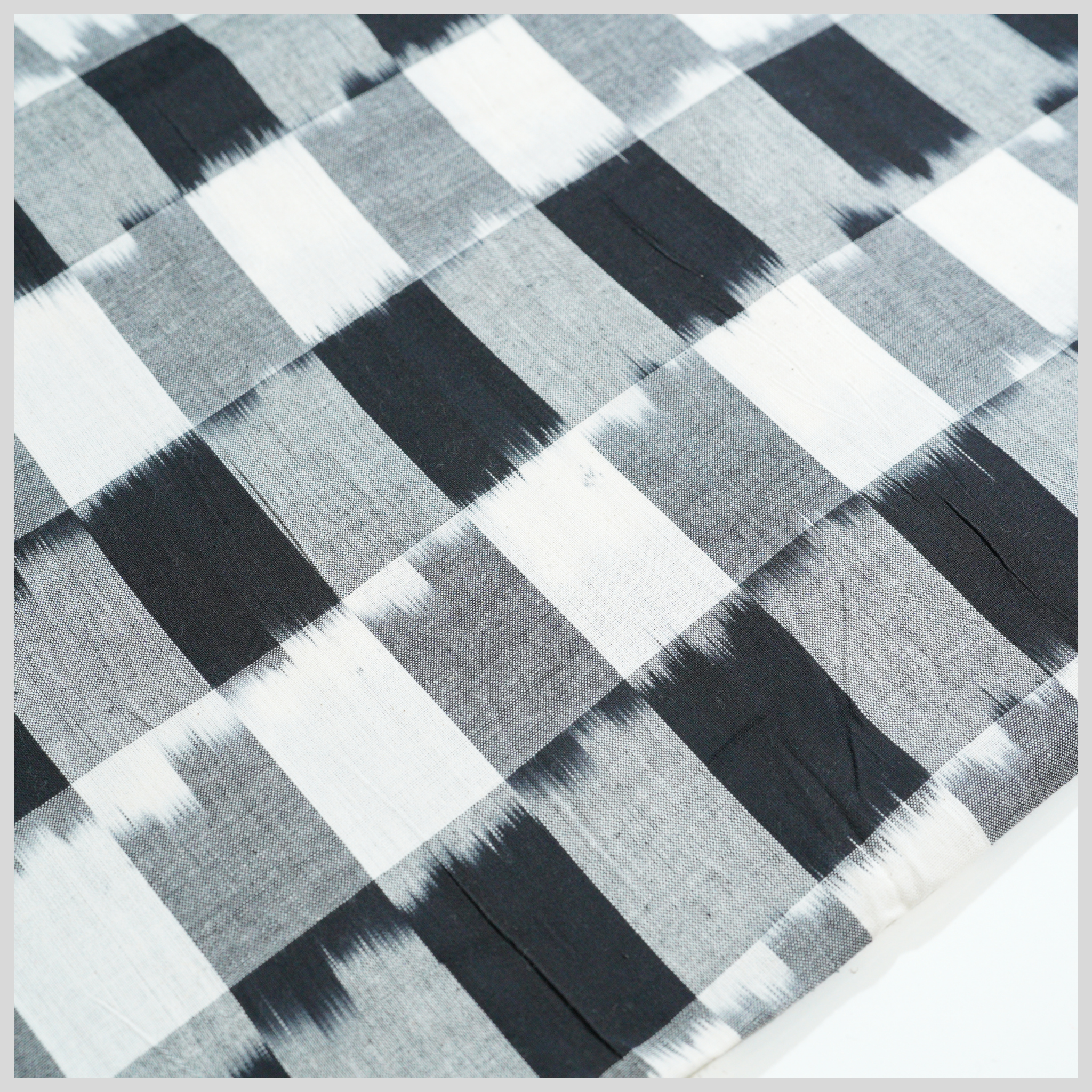 BLACK - COTTON POCHAMPALLY IKAT FABRIC 15