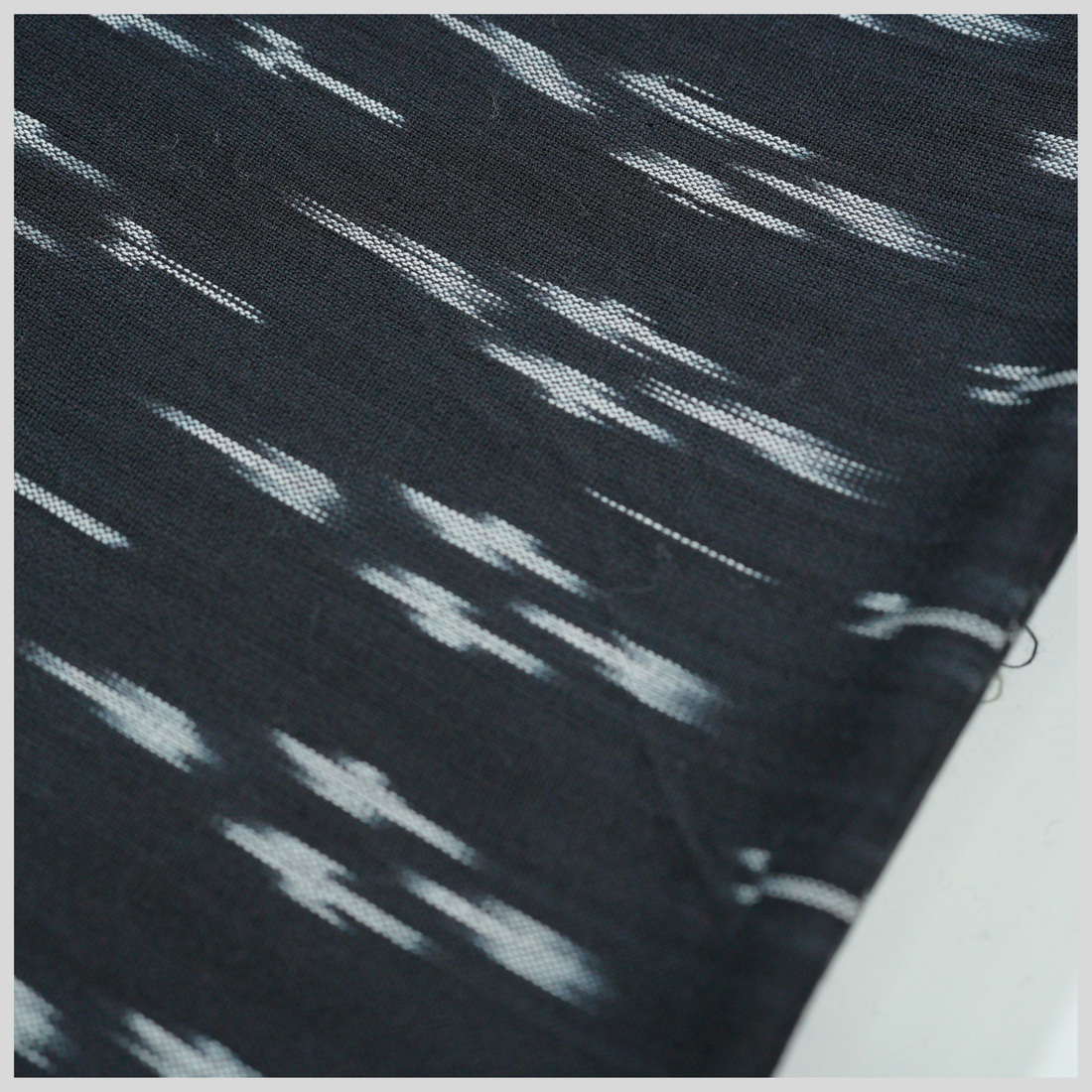 BLACK - COTTON POCHAMPALLY IKAT FABRIC 02