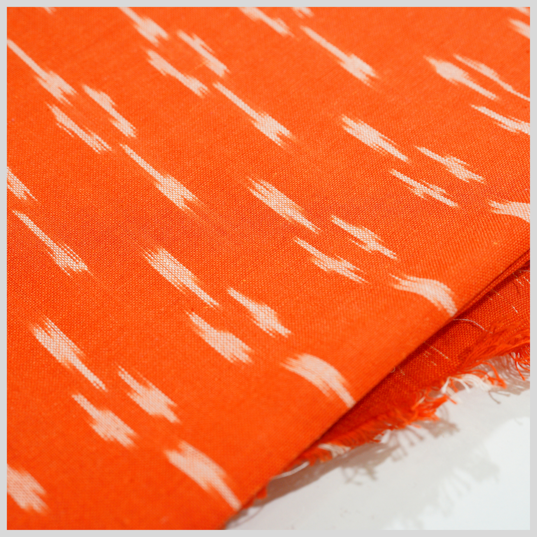 ORANGE - COTTON POCHAMPALLY IKAT FABRIC 07