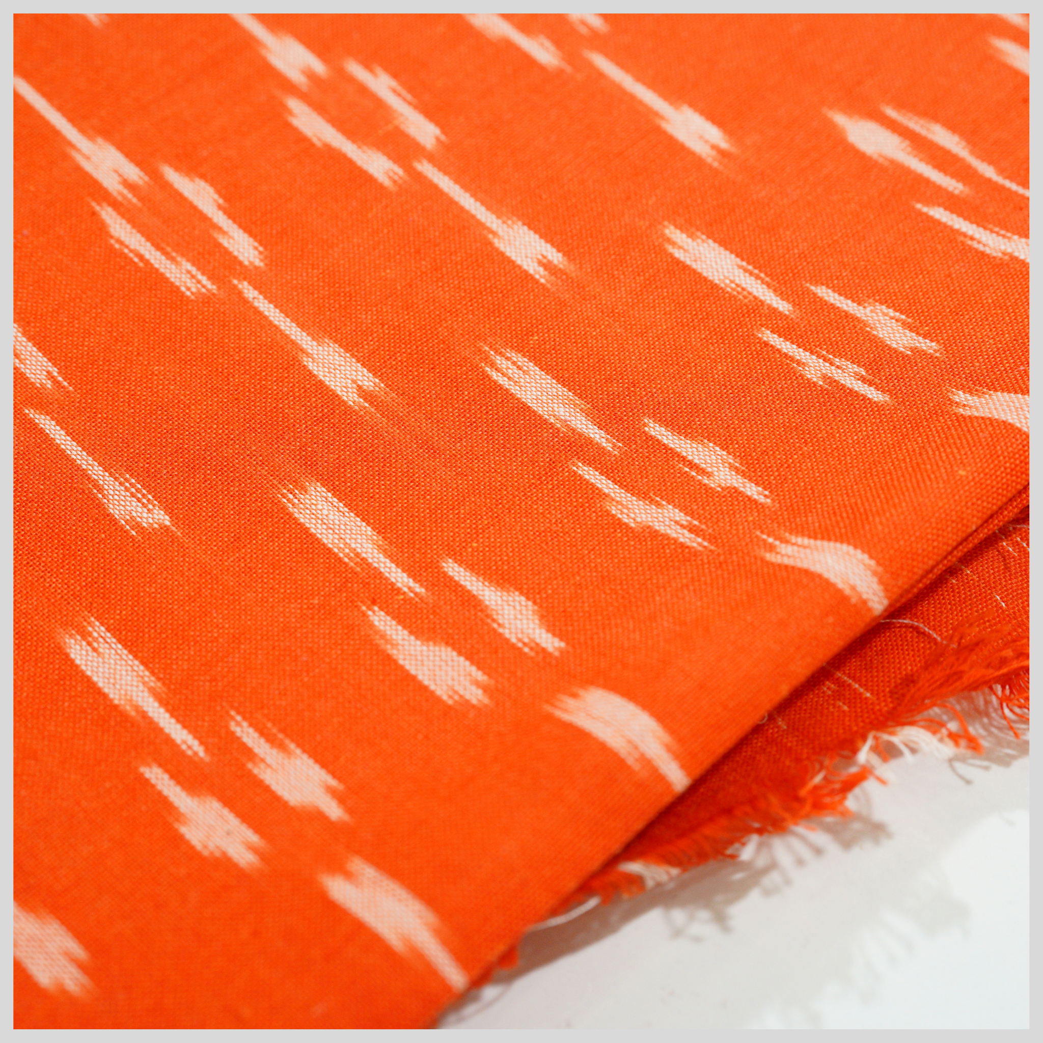 ORANGE - COTTON POCHAMPALLY IKAT FABRIC 07