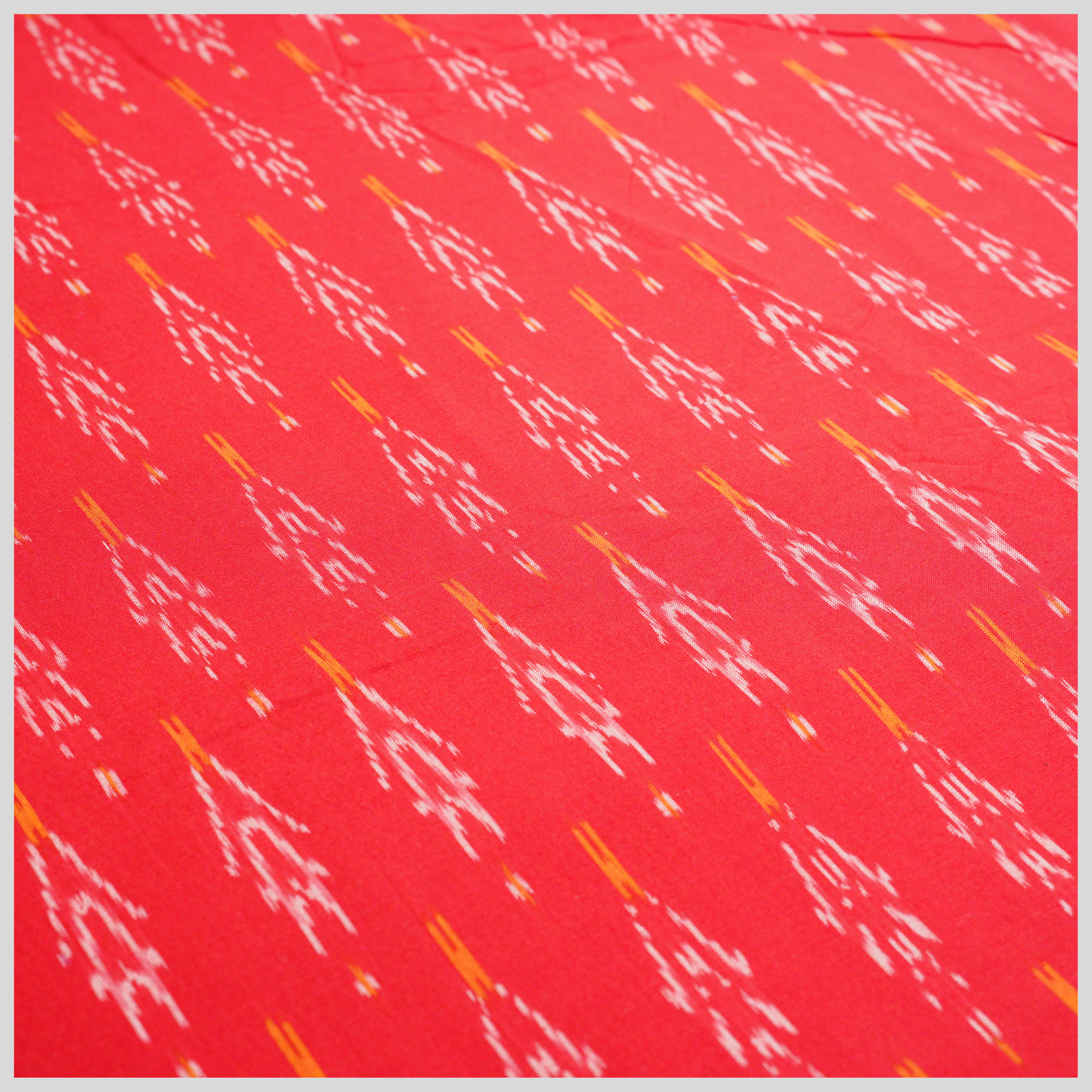 RED - COTTON POCHAMPALLY IKAT FABRIC 14