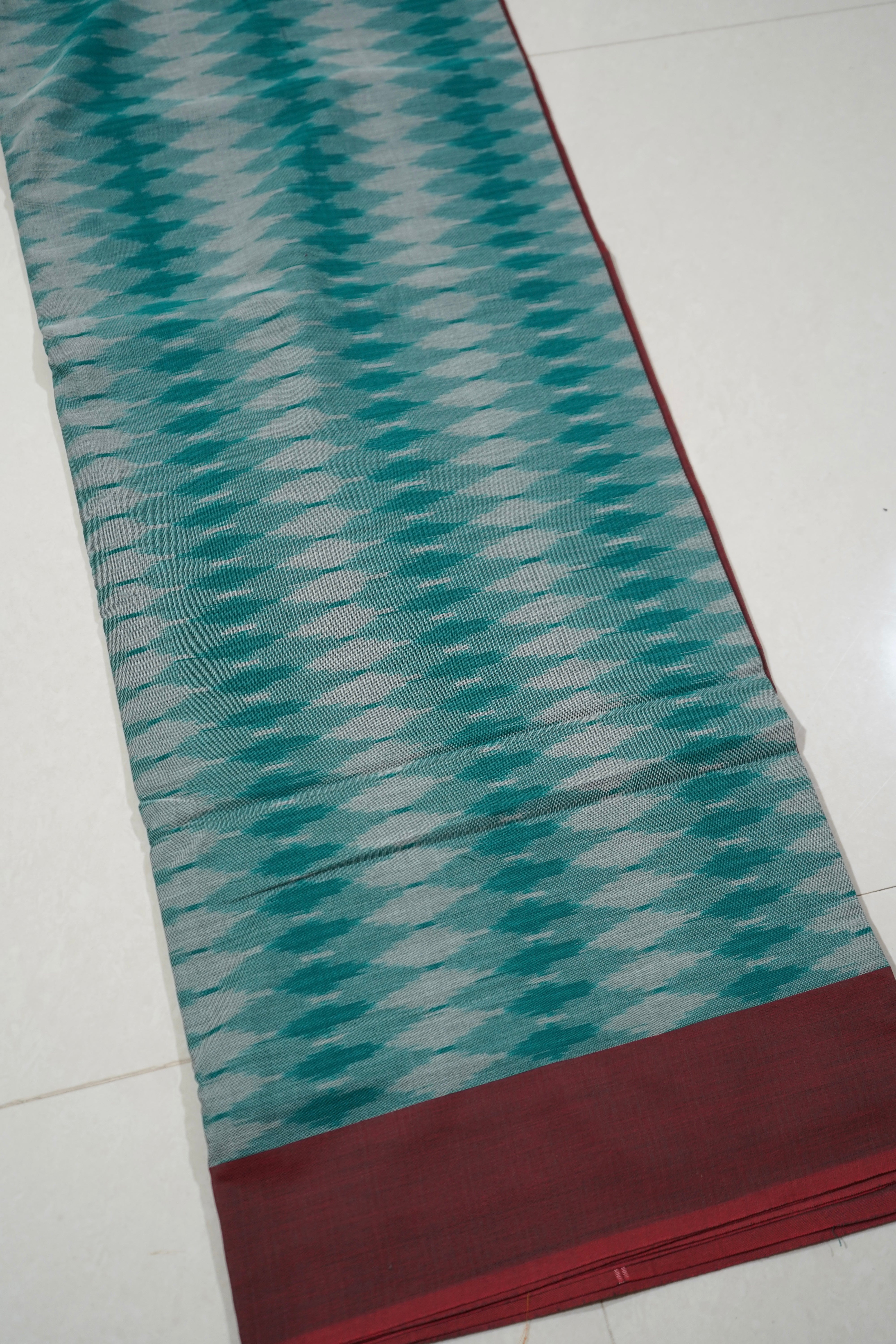 Multicolor - MERCERISED COTTON HANDLOOM POCHAMPALLY IKAT SAREE 07