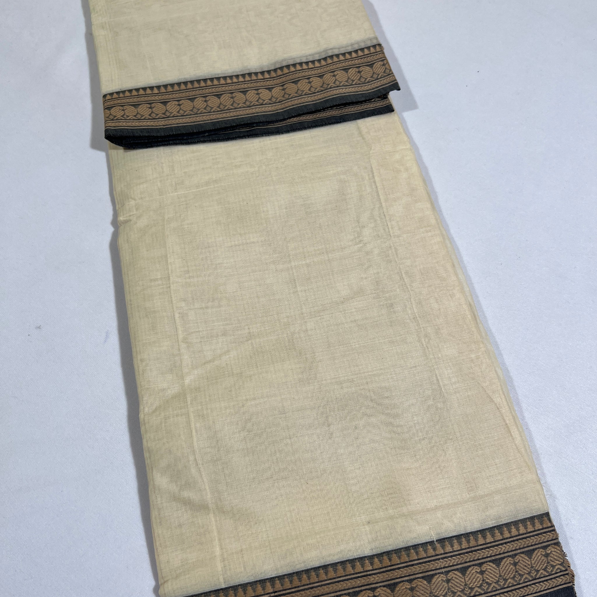 WHITE - NARAYANPETA COTTON  SAREE WITH TRADITIONAL BORDER 09
