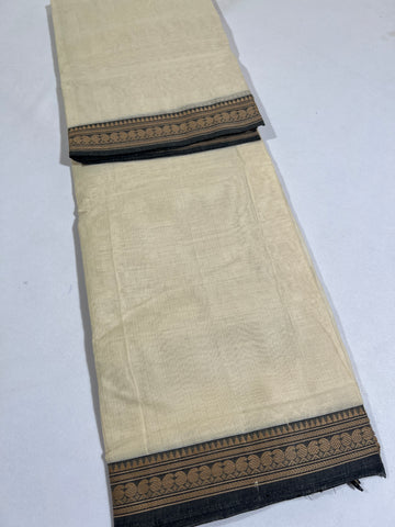 WHITE - NARAYANPETA COTTON  SAREE WITH TRADITIONAL BORDER 09