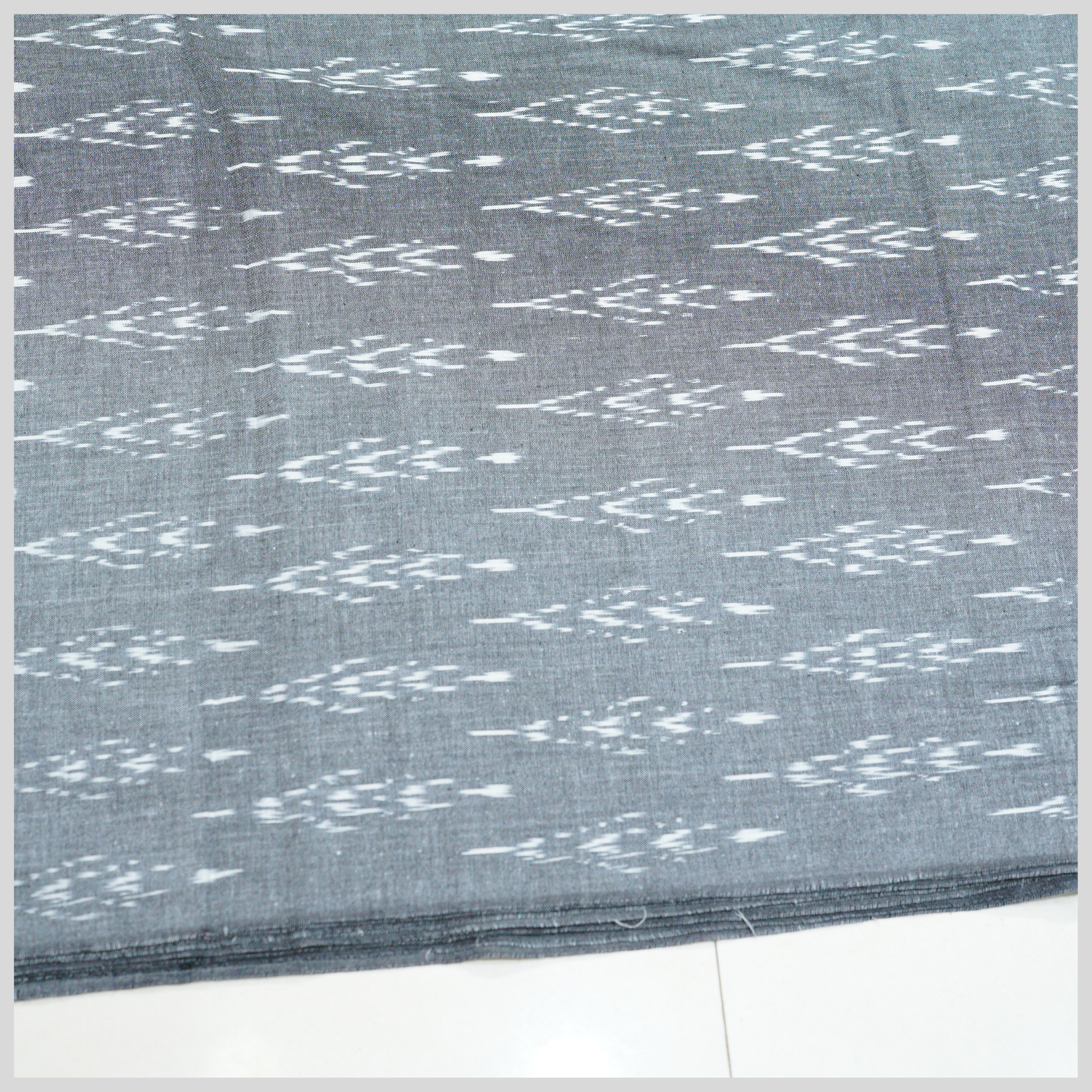 GREY - COTTON POCHAMPALLY IKAT FABRIC 13