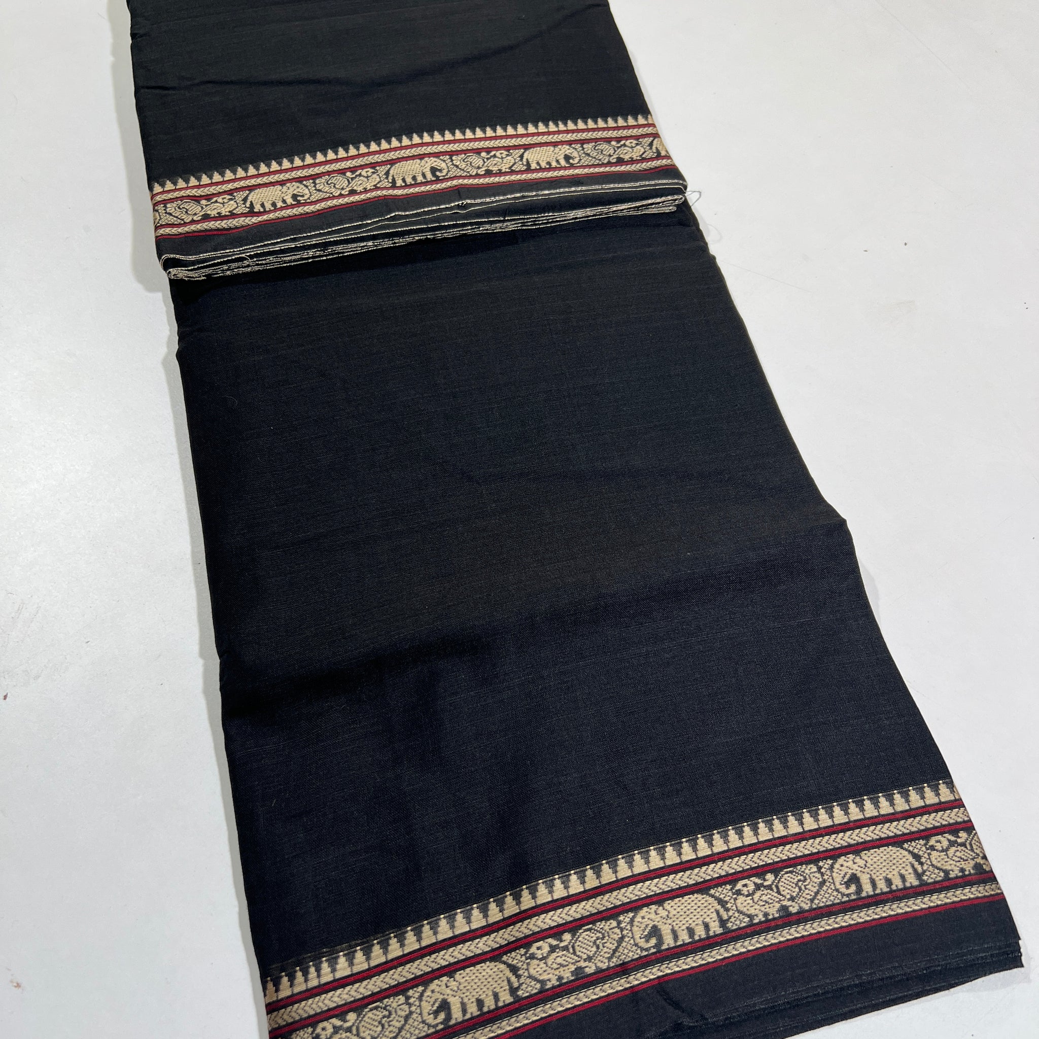 BLACK - NARAYANPETA COTTON  SAREE WITH TRADITIONAL BORDER 39