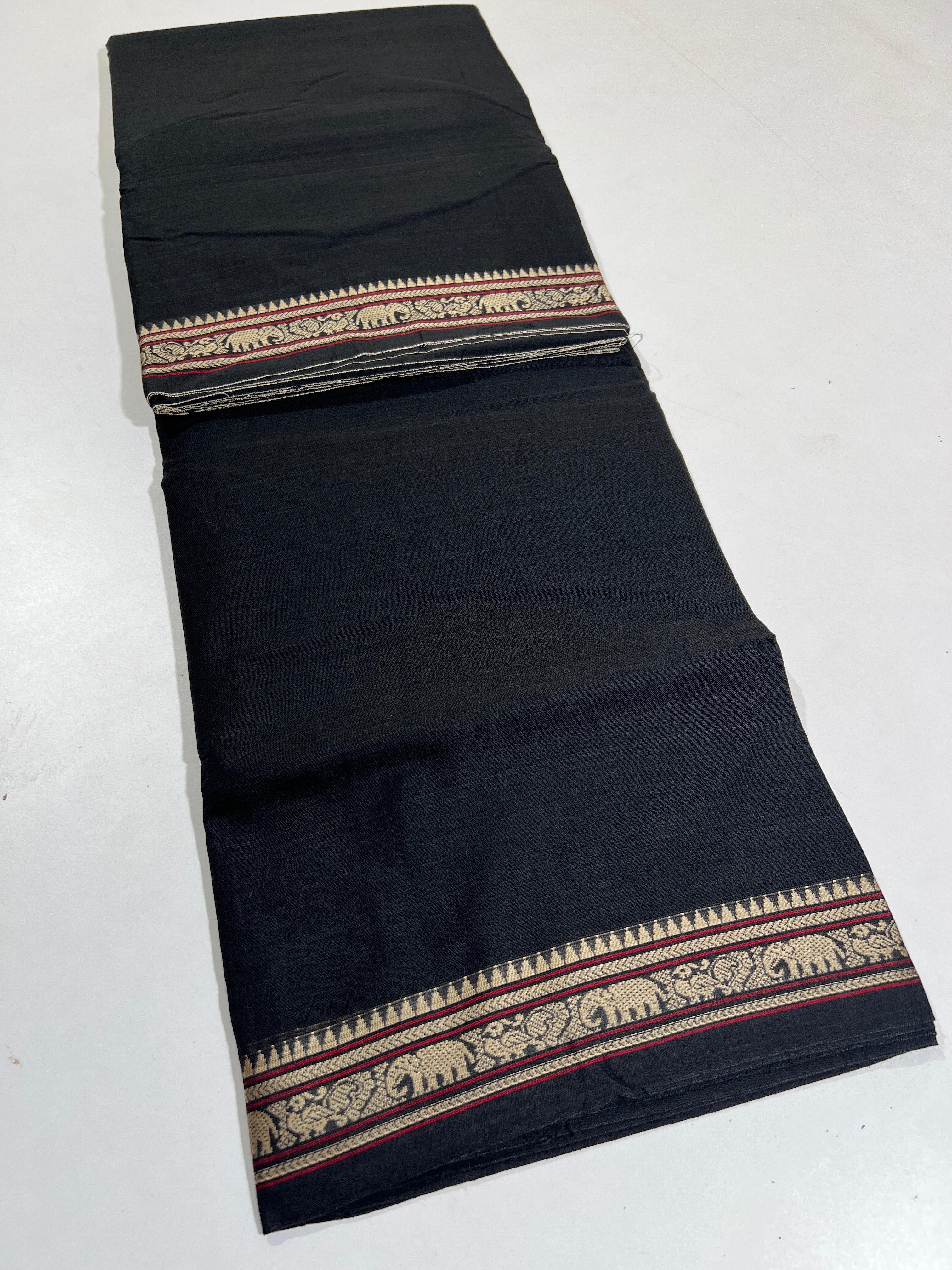 BLACK - NARAYANPETA COTTON  SAREE WITH TRADITIONAL BORDER 39