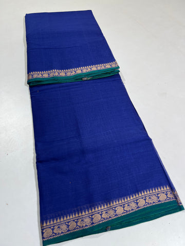 BLUE - NARAYANPETA COTTON  SAREE WITH TRADITIONAL BORDER 32