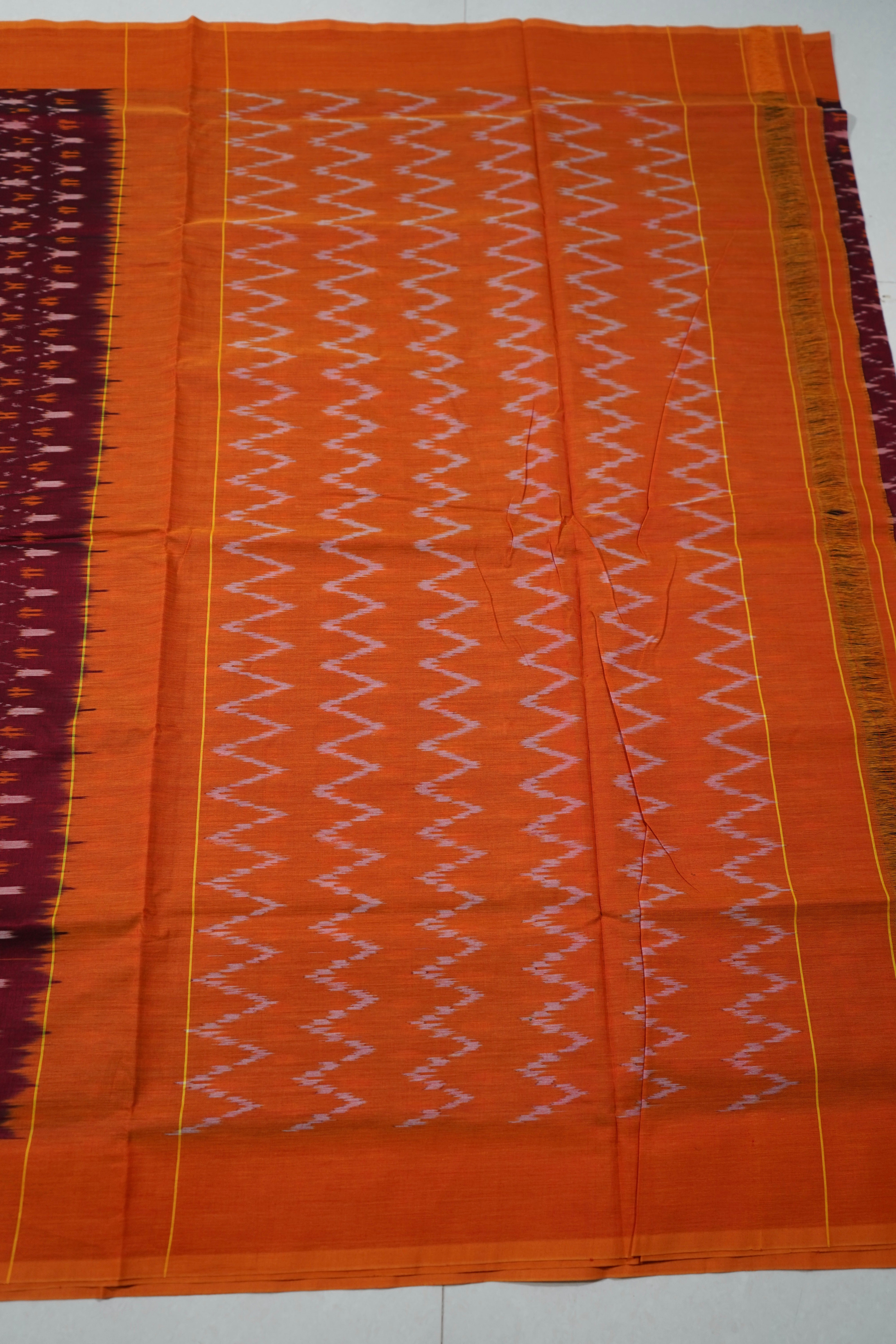 Multicolor - MERCERISED COTTON HANDLOOM POCHAMPALLY IKAT SAREE 05