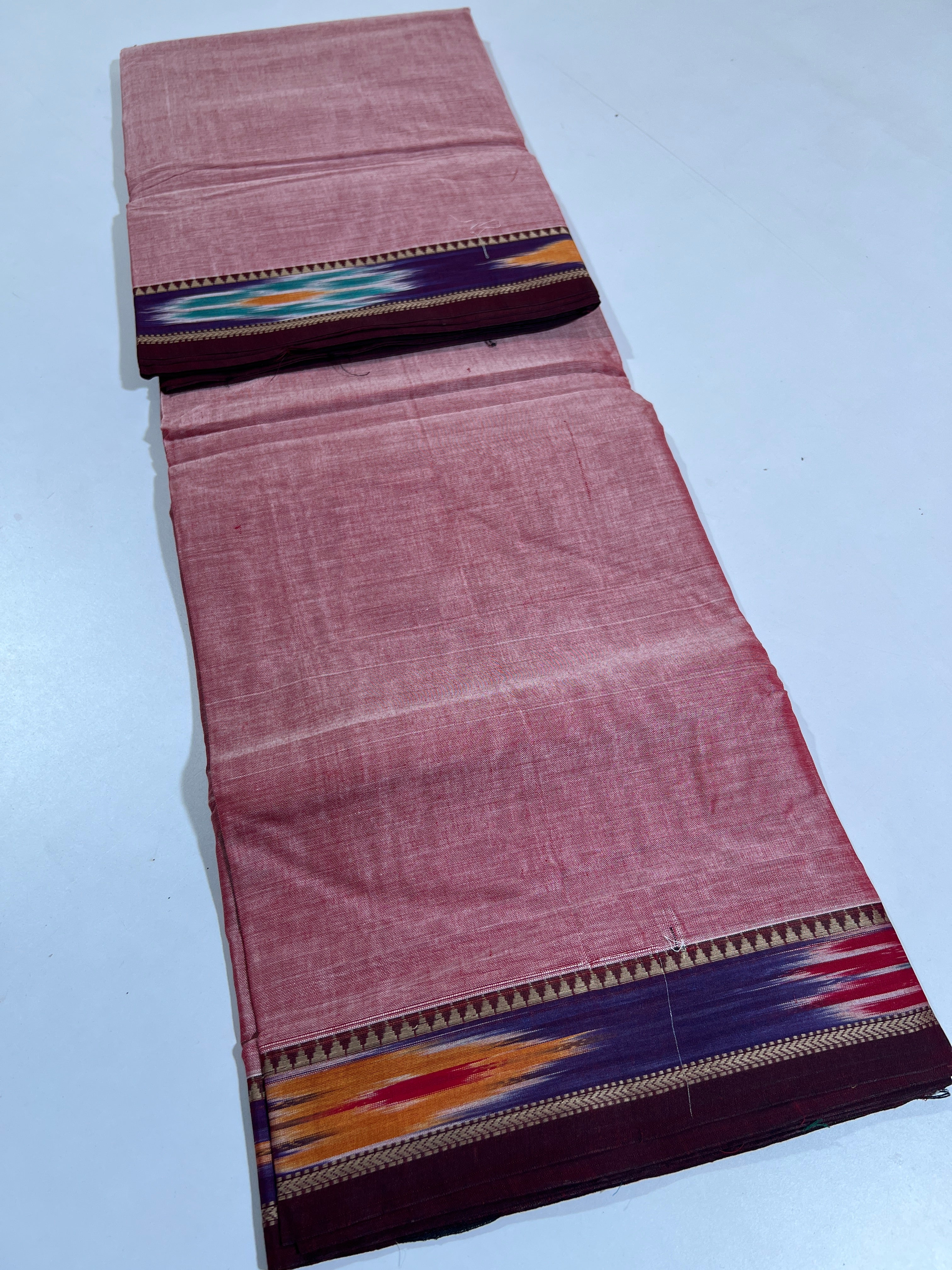 PINK - NARAYANPETA COTTON  SAREE WITH TRADITIONAL BORDER 25