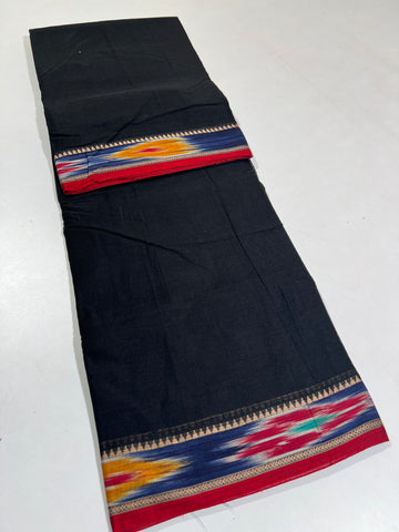 BLACK - NARAYANPETA COTTON  SAREE WITH TRADITIONAL BORDER 13