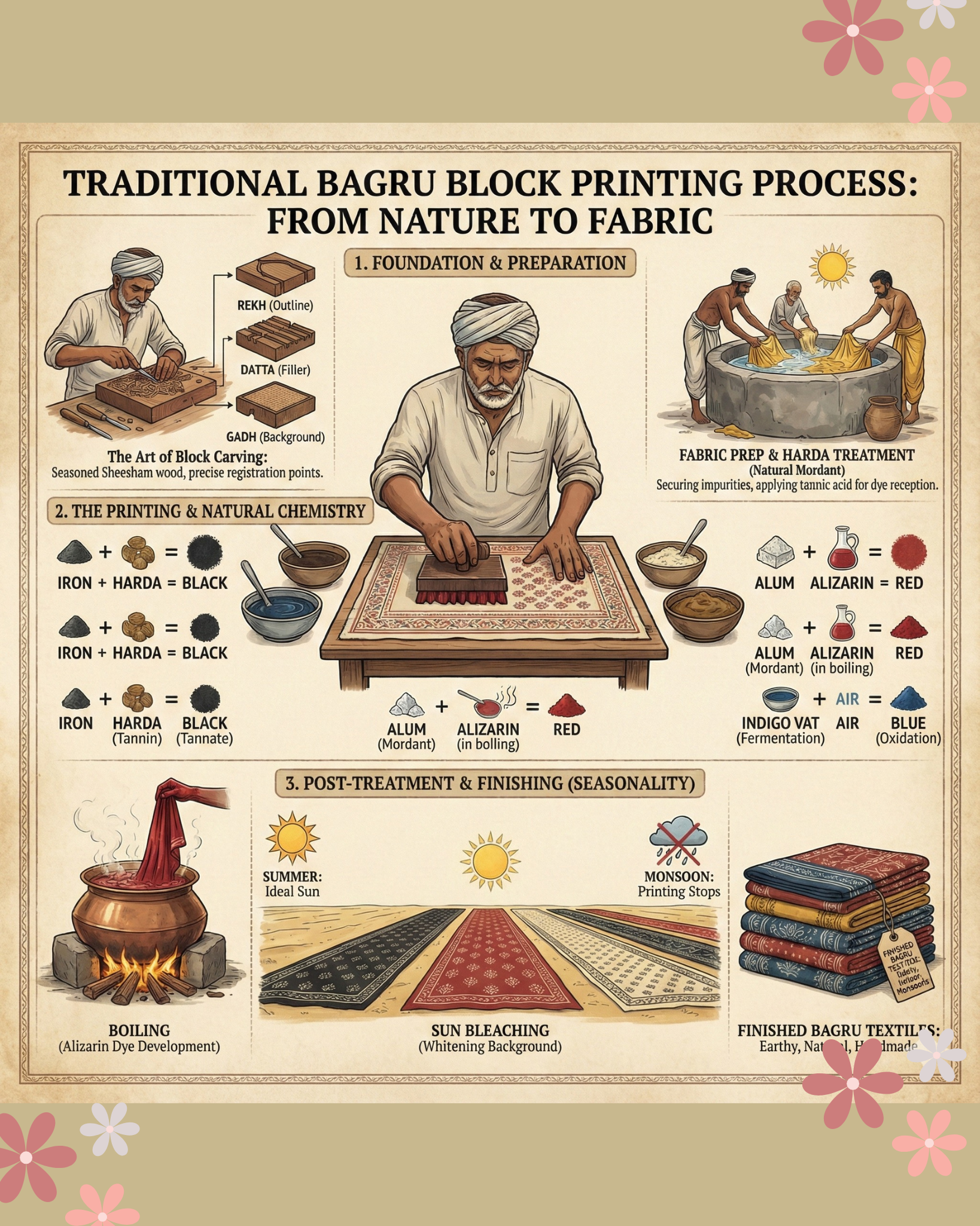 PINK- BAGRU HAND BLOCK PRINTED COTTON SUIT SET WITH KOTA DUPATTA 32