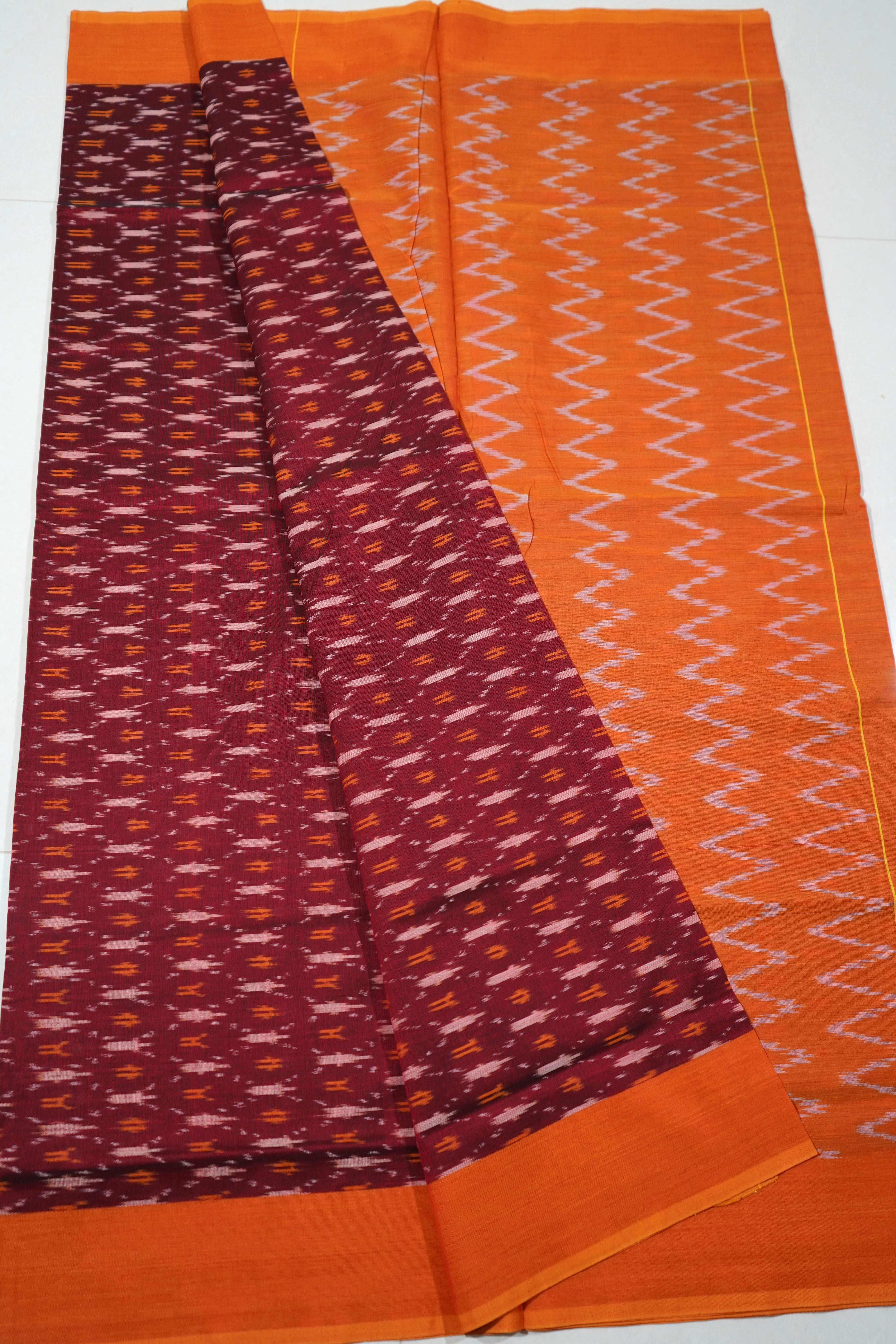 Multicolor - MERCERISED COTTON HANDLOOM POCHAMPALLY IKAT SAREE 05
