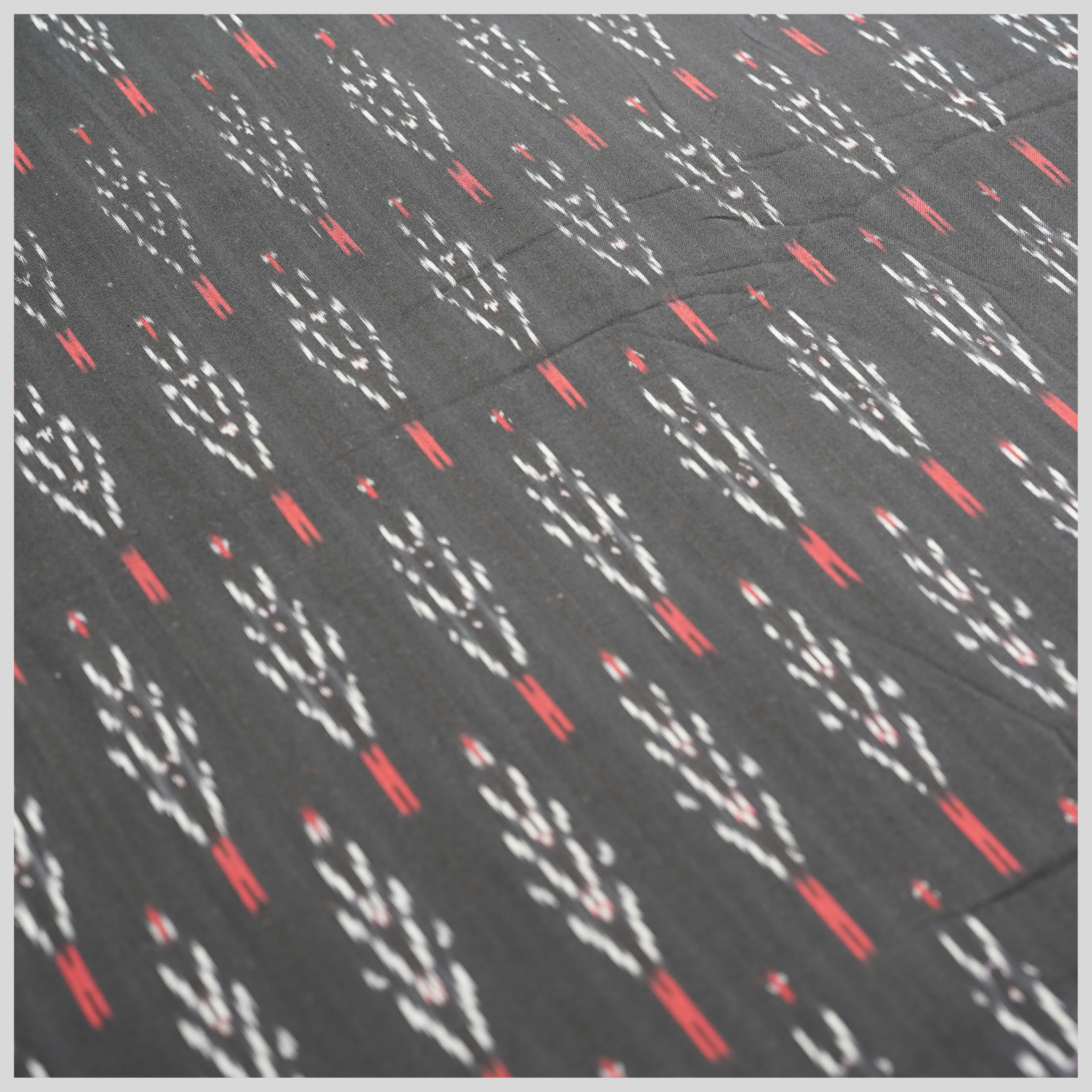 BLACK - COTTON POCHAMPALLY IKAT FABRIC 10
