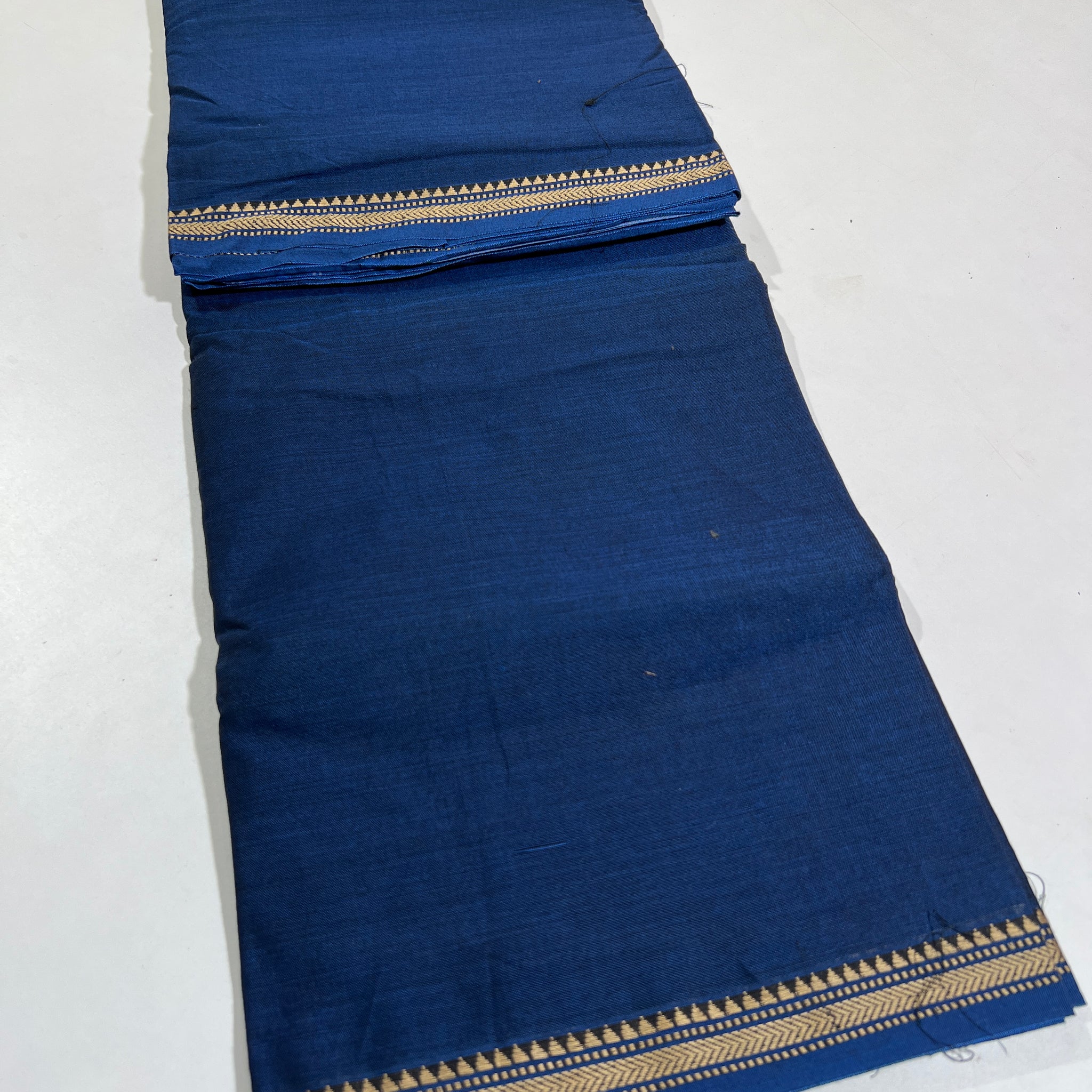 BLUE- NARAYANPETA COTTON  SAREE WITH TRADITIONAL BORDER 37