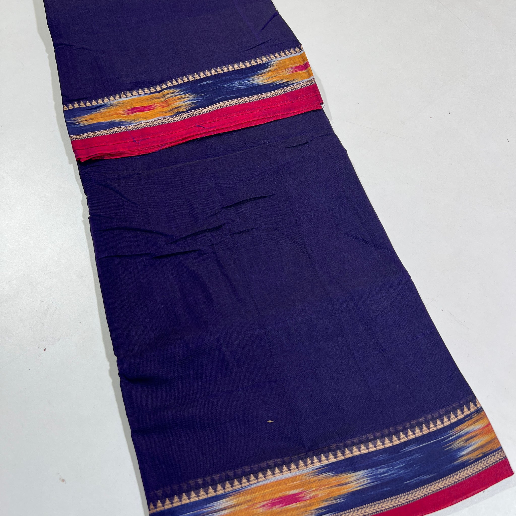 BLUE - NARAYANPETA COTTON  SAREE WITH TRADITIONAL BORDER 17