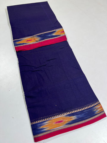BLUE - NARAYANPETA COTTON  SAREE WITH TRADITIONAL BORDER 17