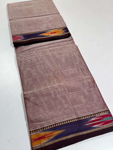 GRAY - NARAYANPETA COTTON  SAREE WITH TRADITIONAL BORDER 18