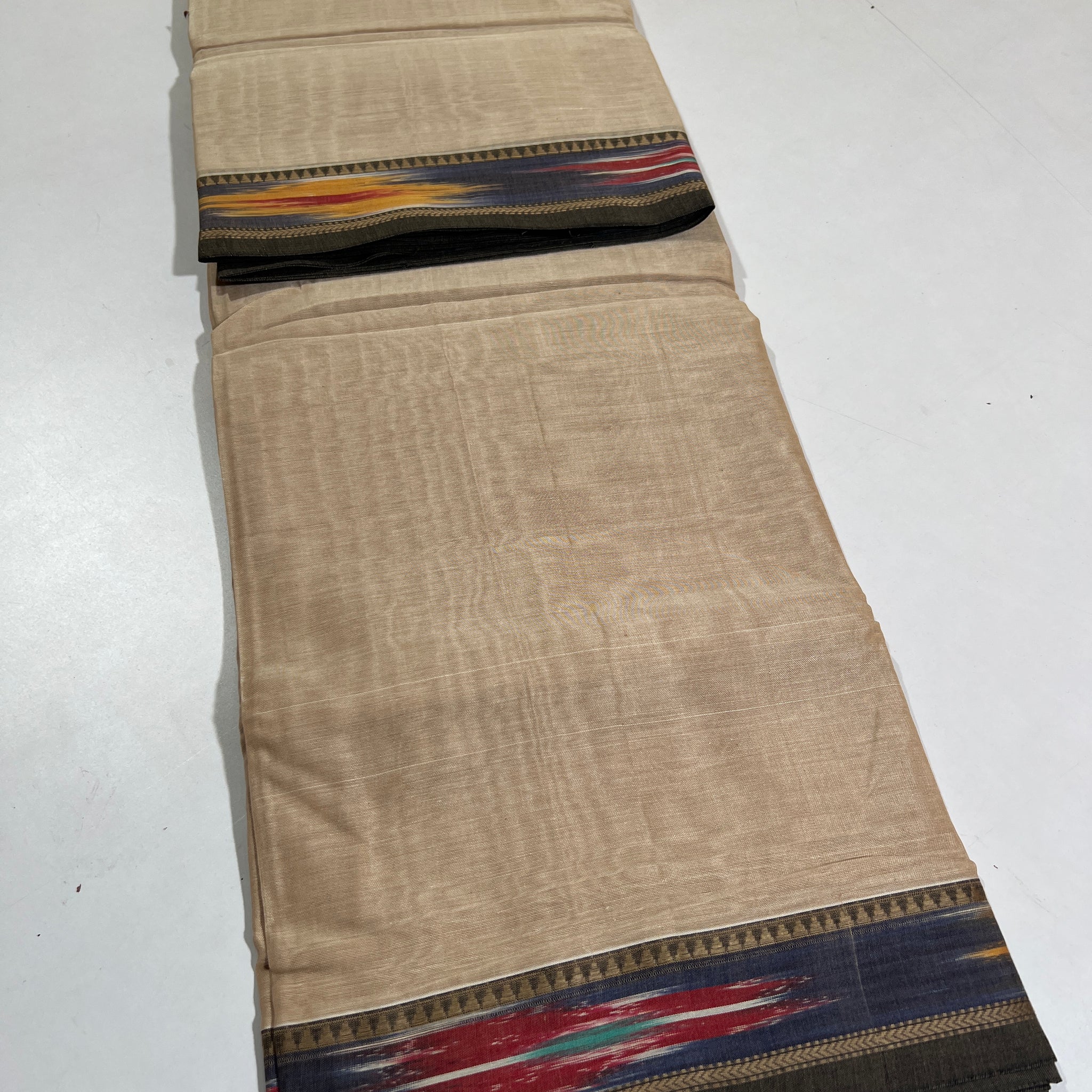 BEIGE - NARAYANPETA COTTON  SAREE WITH TRADITIONAL BORDER 23