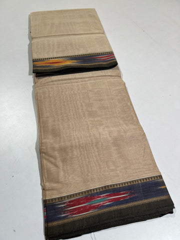 BEIGE - NARAYANPETA COTTON  SAREE WITH TRADITIONAL BORDER 23