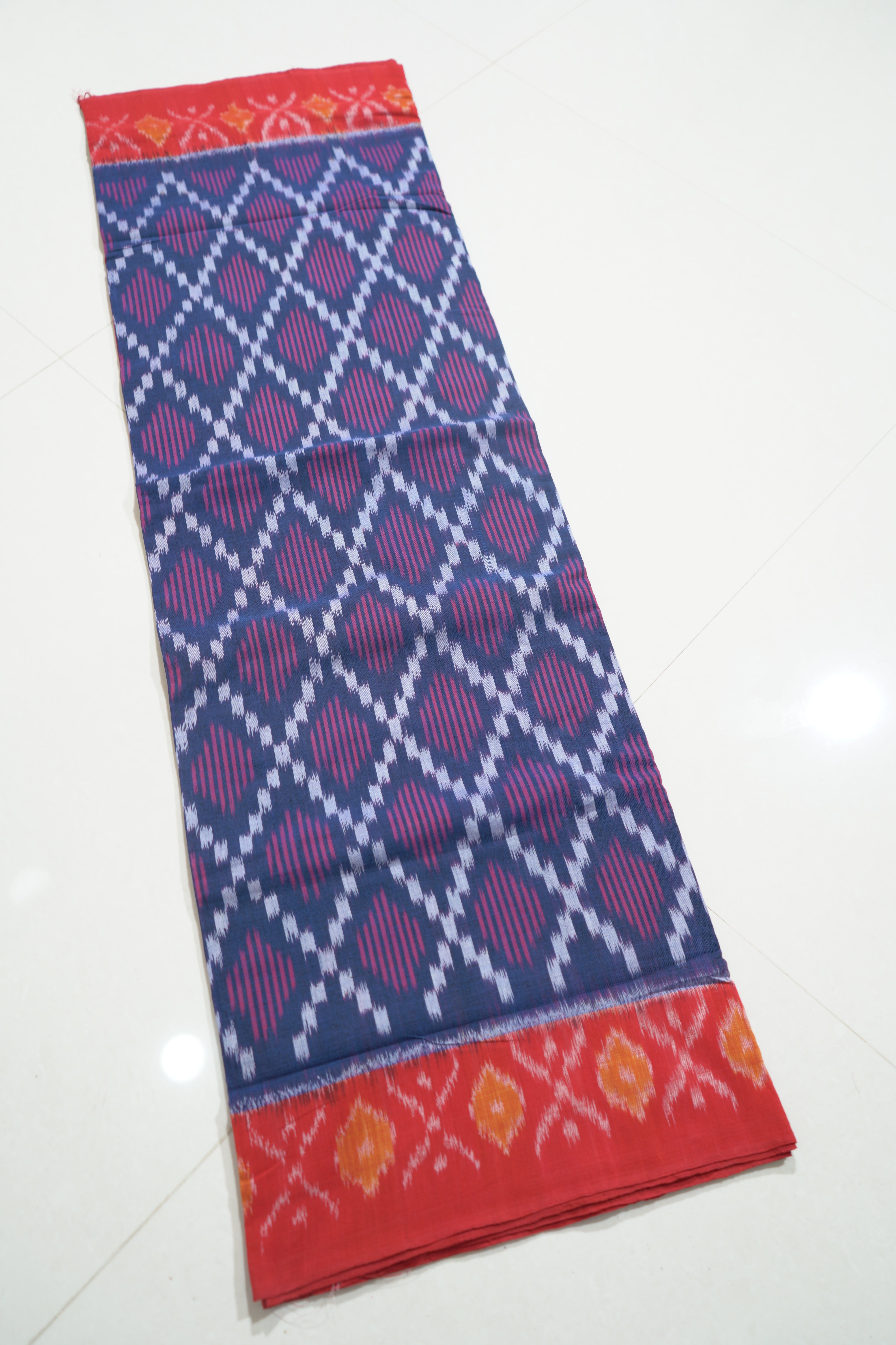 Multicolor - MERCERISED COTTON HANDLOOM POCHAMPALLY IKAT SAREE 15