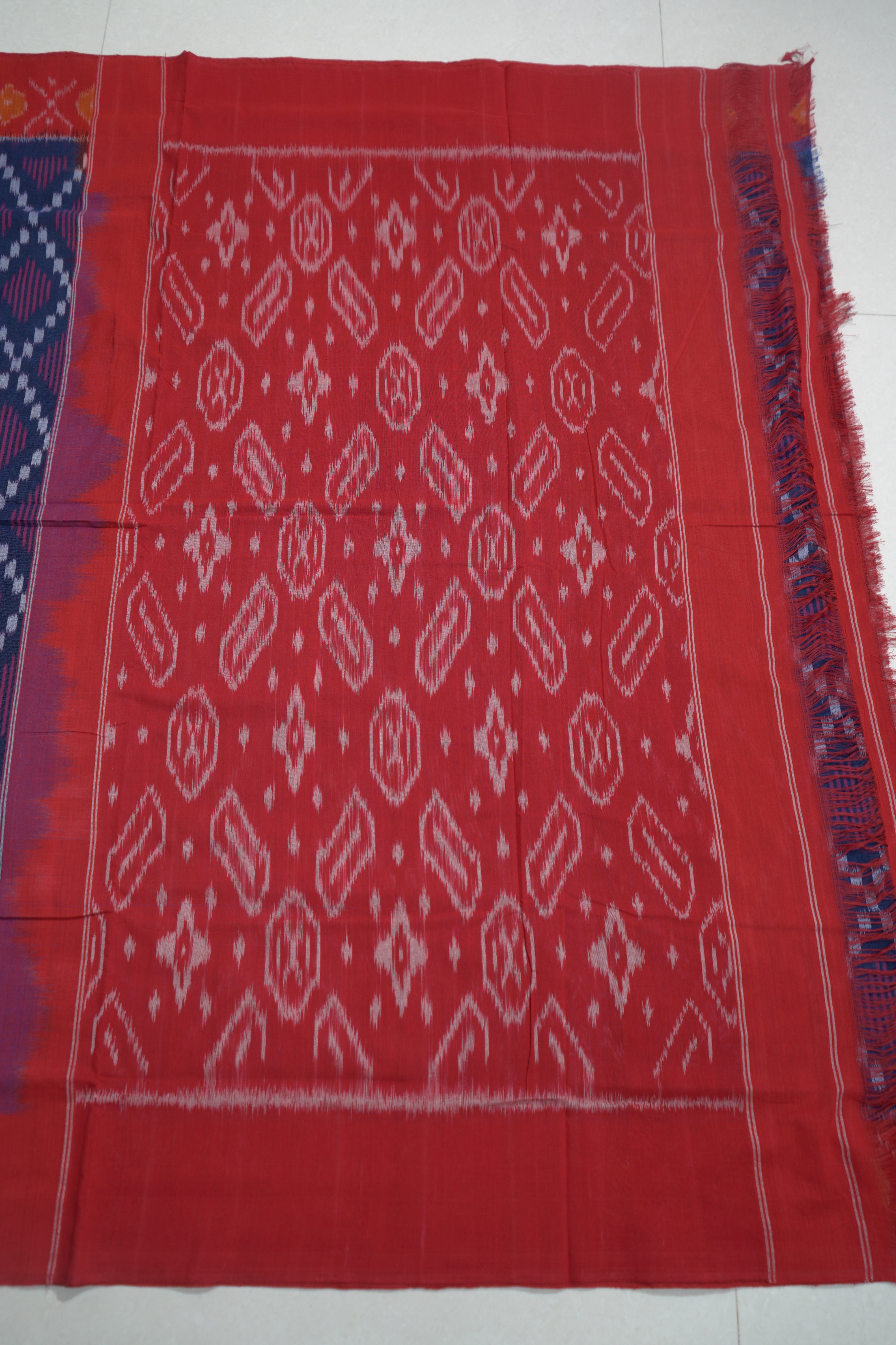 Multicolor - MERCERISED COTTON HANDLOOM POCHAMPALLY IKAT SAREE 15