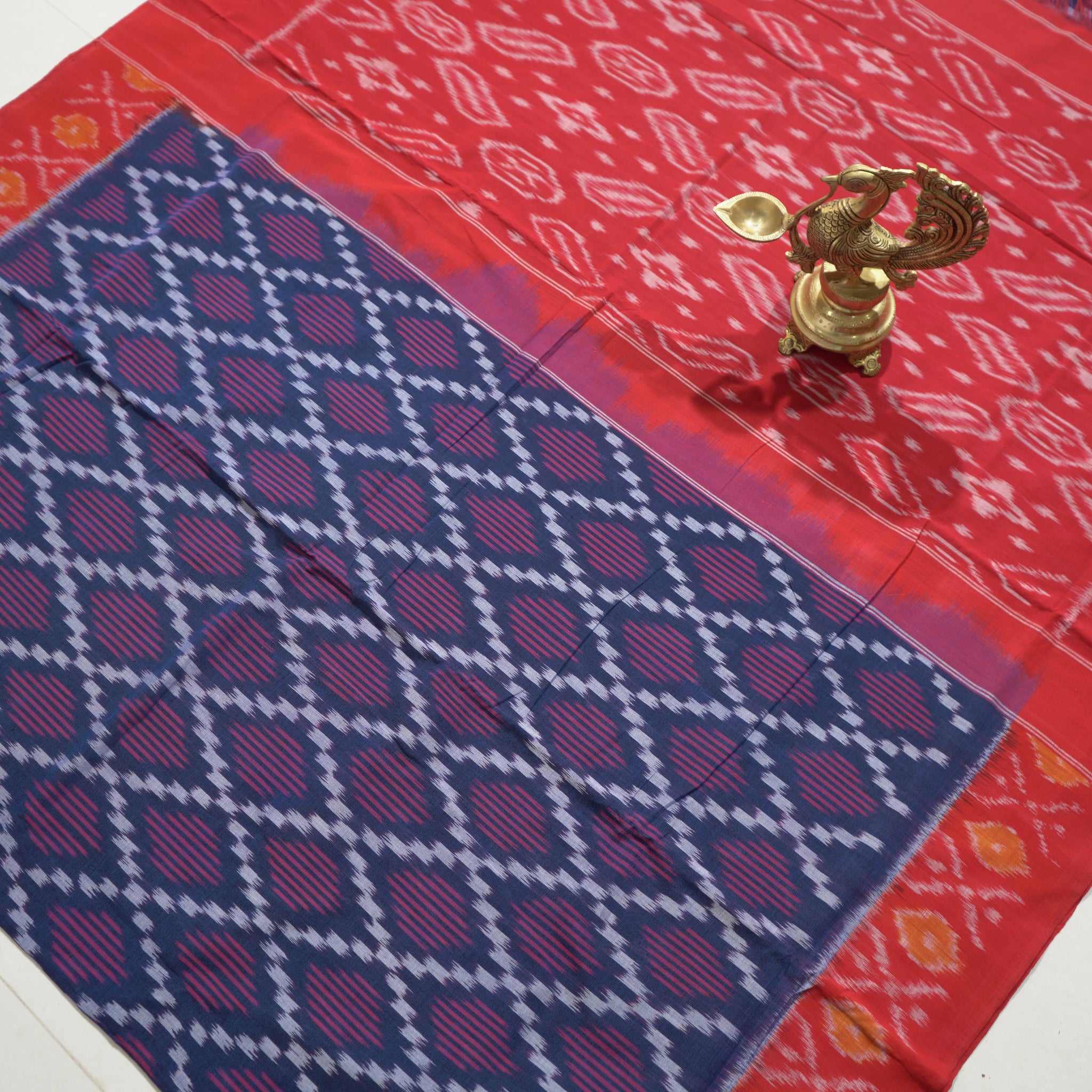 Multicolor - MERCERISED COTTON HANDLOOM POCHAMPALLY IKAT SAREE 15