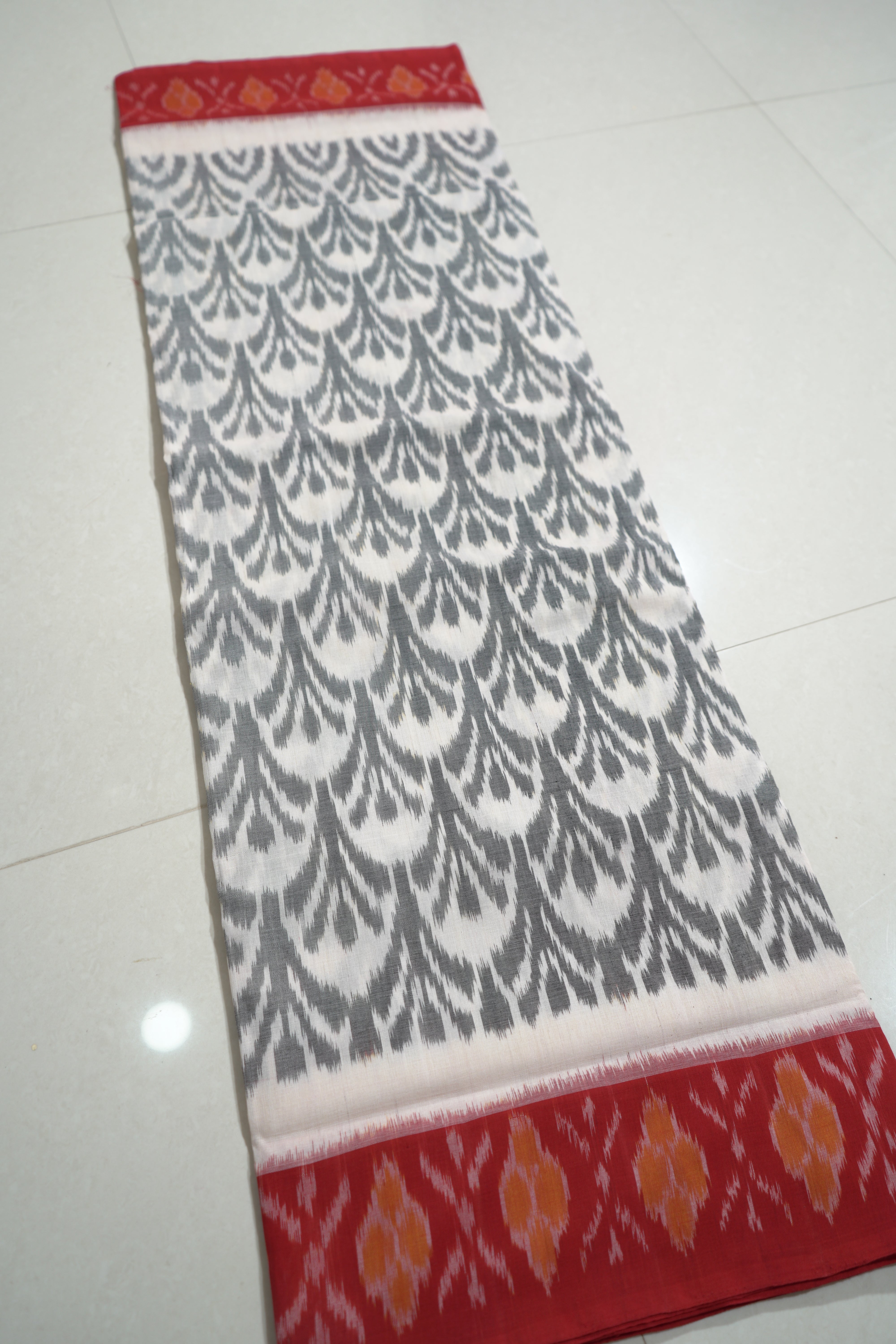 Multicolor - MERCERISED COTTON HANDLOOM POCHAMPALLY IKAT SAREE 14