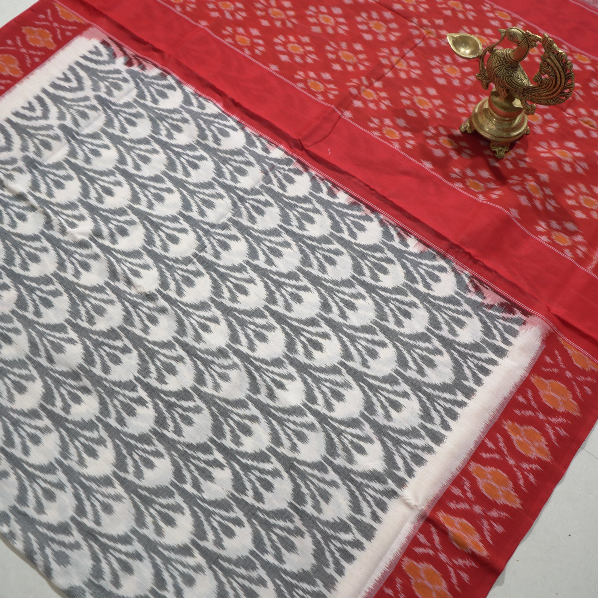 Multicolor - MERCERISED COTTON HANDLOOM POCHAMPALLY IKAT SAREE 14