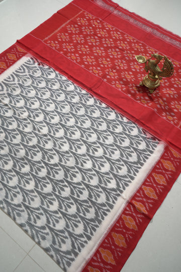 Multicolor - MERCERISED COTTON HANDLOOM POCHAMPALLY IKAT SAREE 14