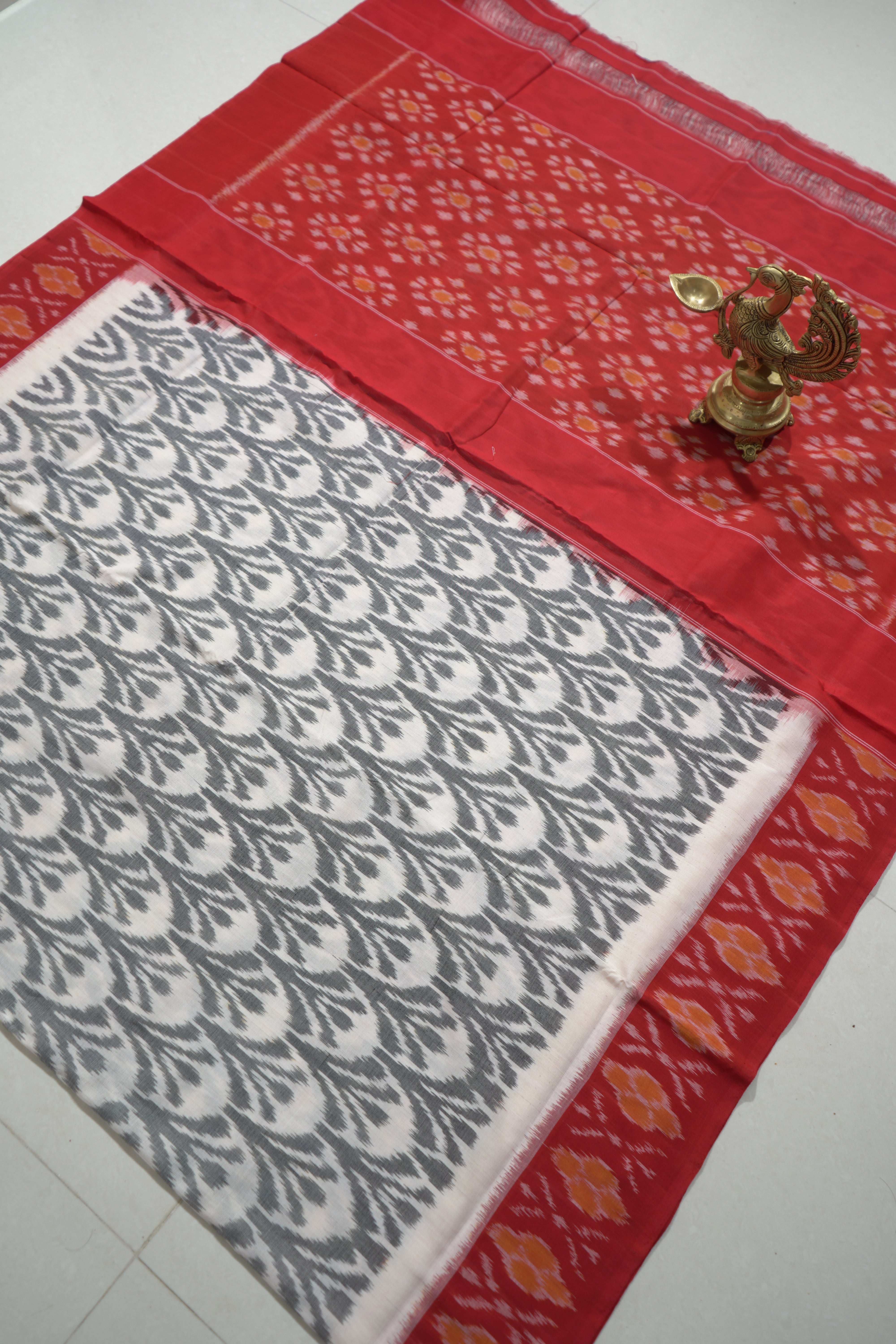 Multicolor - MERCERISED COTTON HANDLOOM POCHAMPALLY IKAT SAREE 14