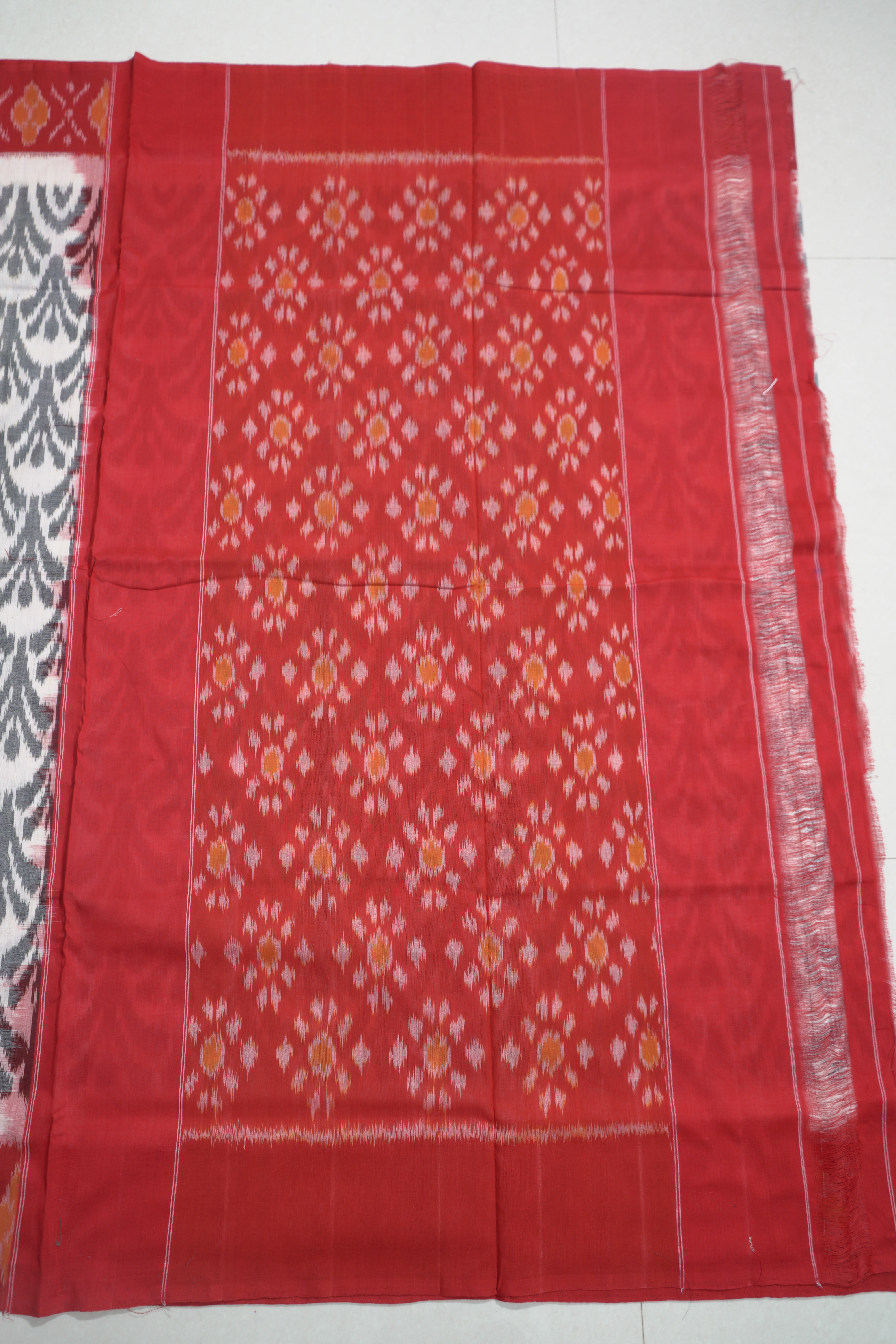Multicolor - MERCERISED COTTON HANDLOOM POCHAMPALLY IKAT SAREE 14