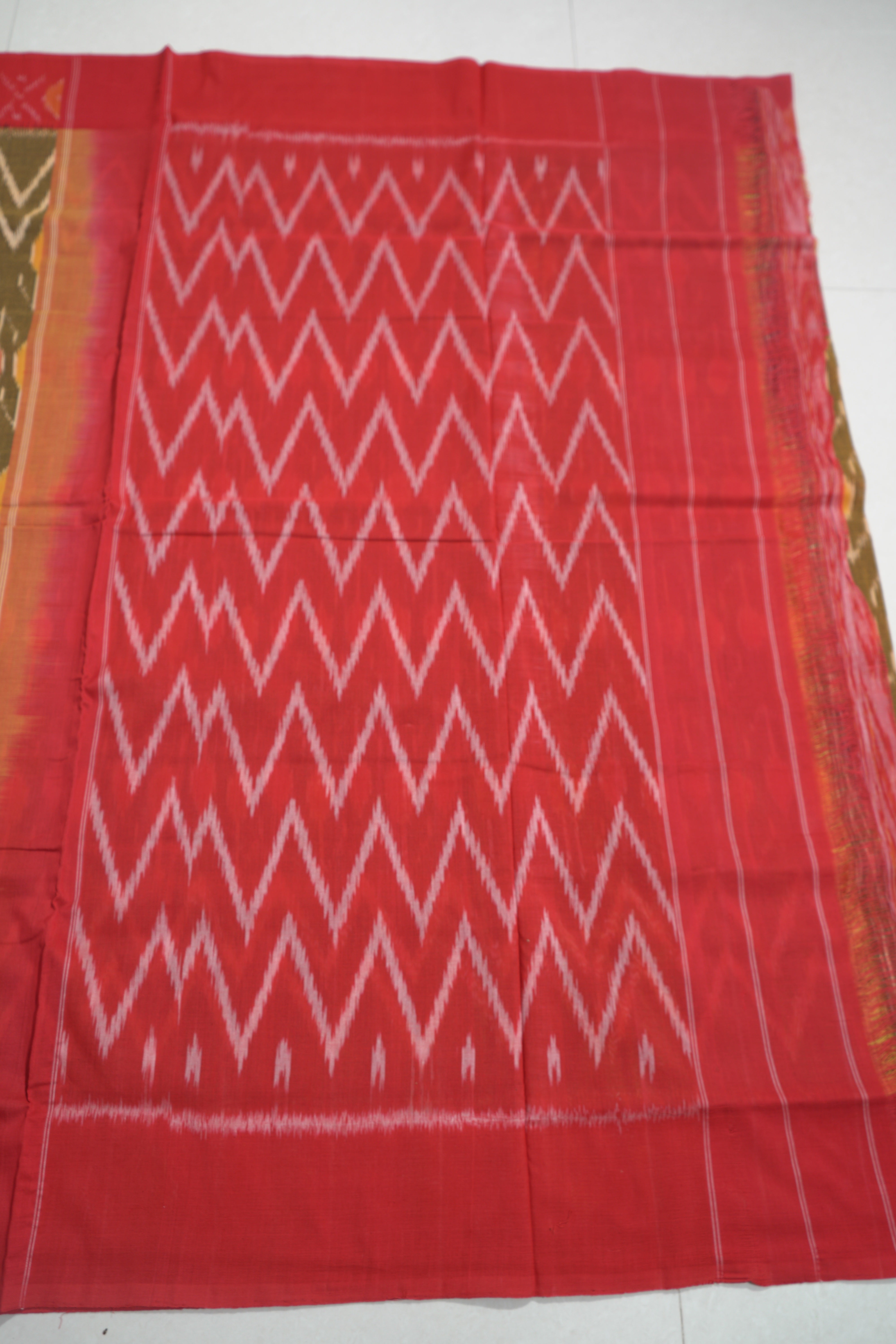Multicolor - MERCERISED COTTON HANDLOOM POCHAMPALLY IKAT SAREE 13