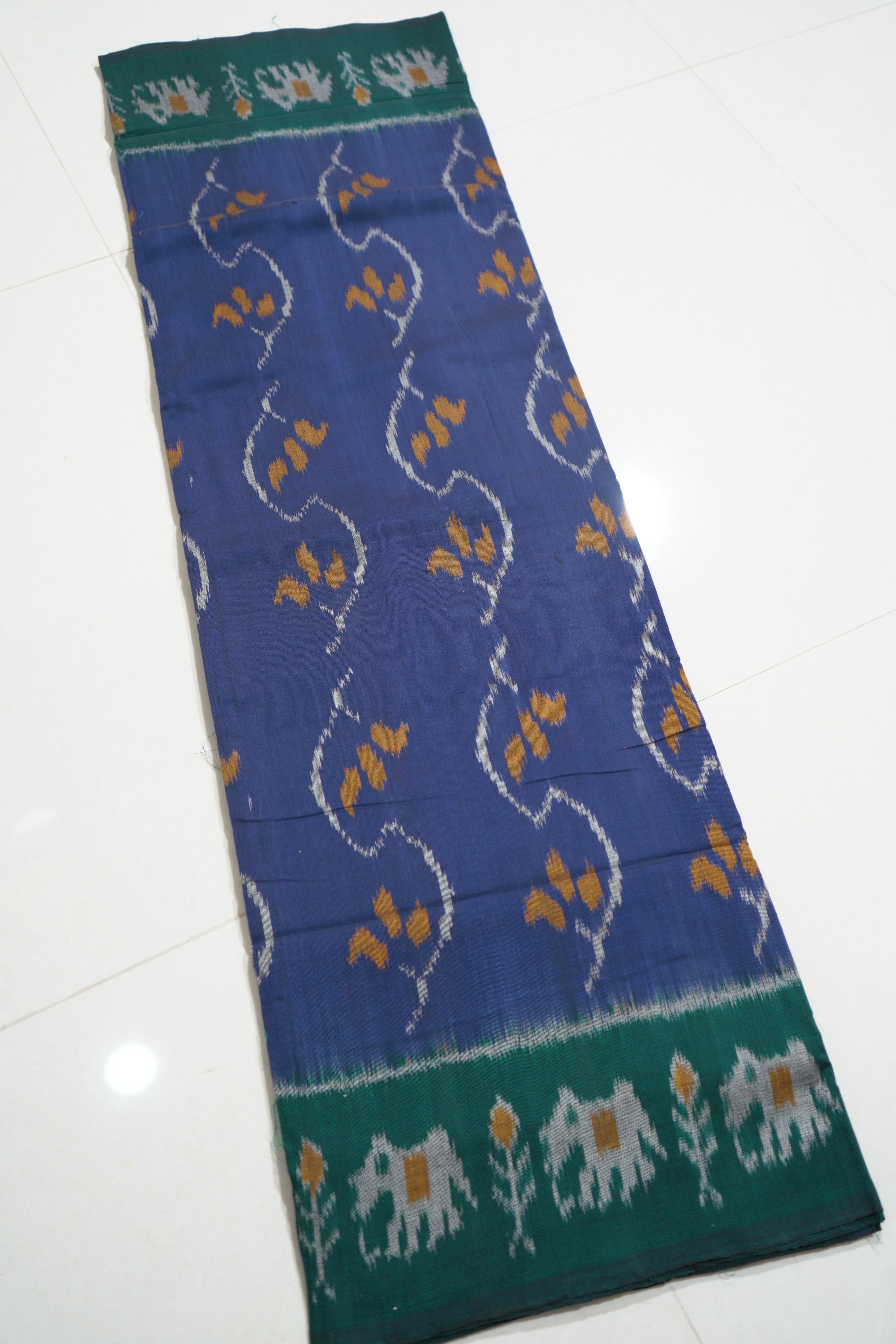 Multicolor - MERCERISED COTTON HANDLOOM POCHAMPALLY IKAT SAREE 12