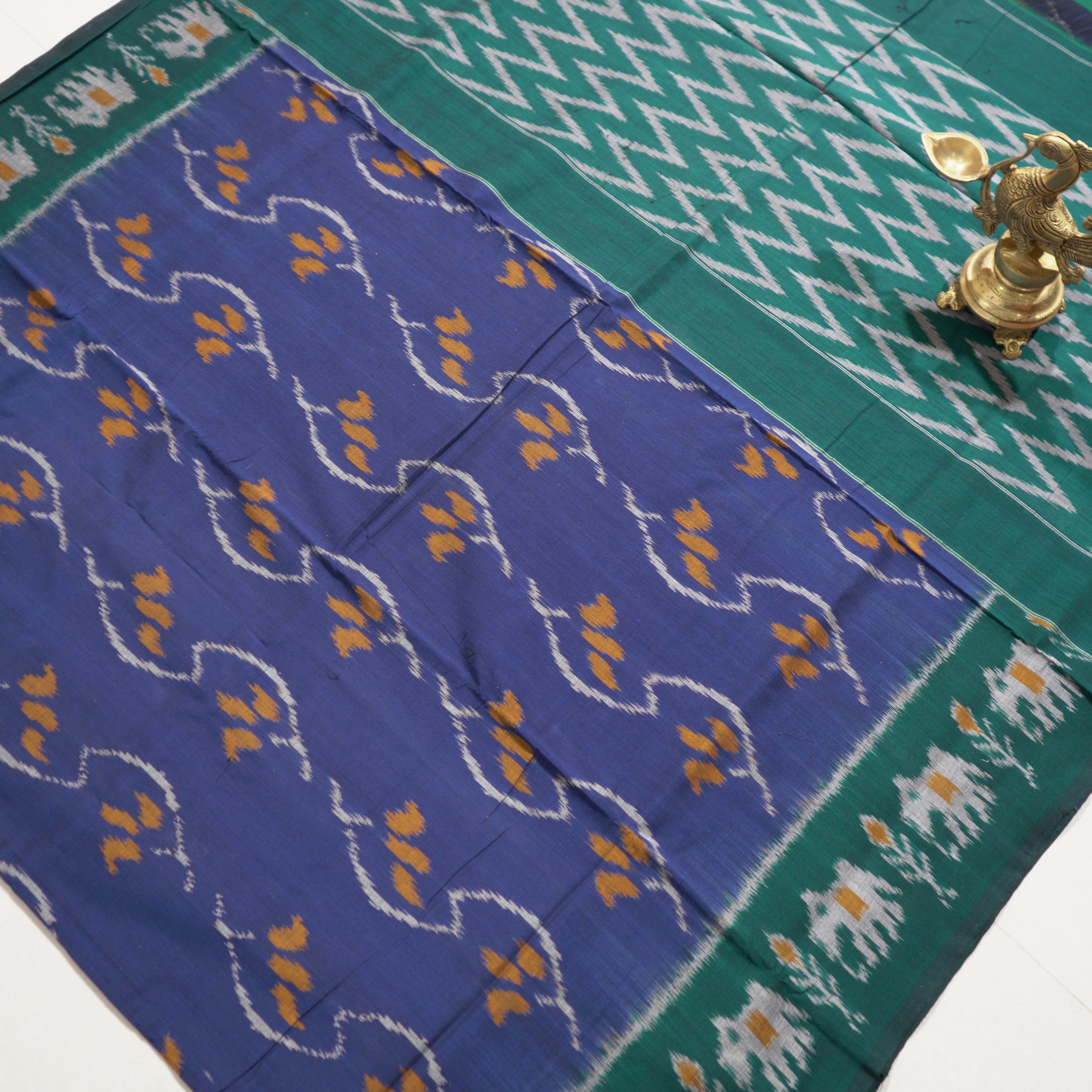 Multicolor - MERCERISED COTTON HANDLOOM POCHAMPALLY IKAT SAREE 12