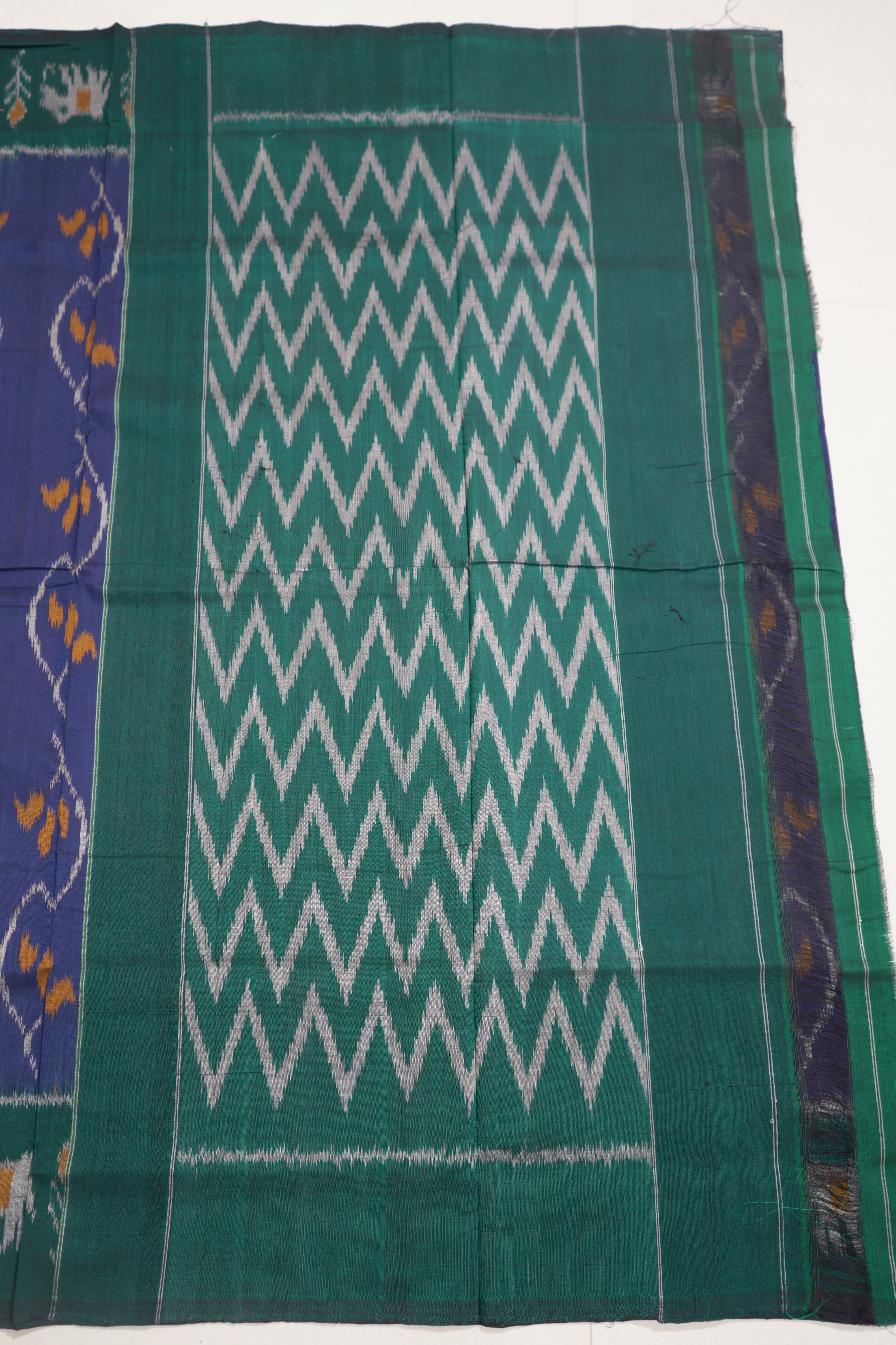 Multicolor - MERCERISED COTTON HANDLOOM POCHAMPALLY IKAT SAREE 12