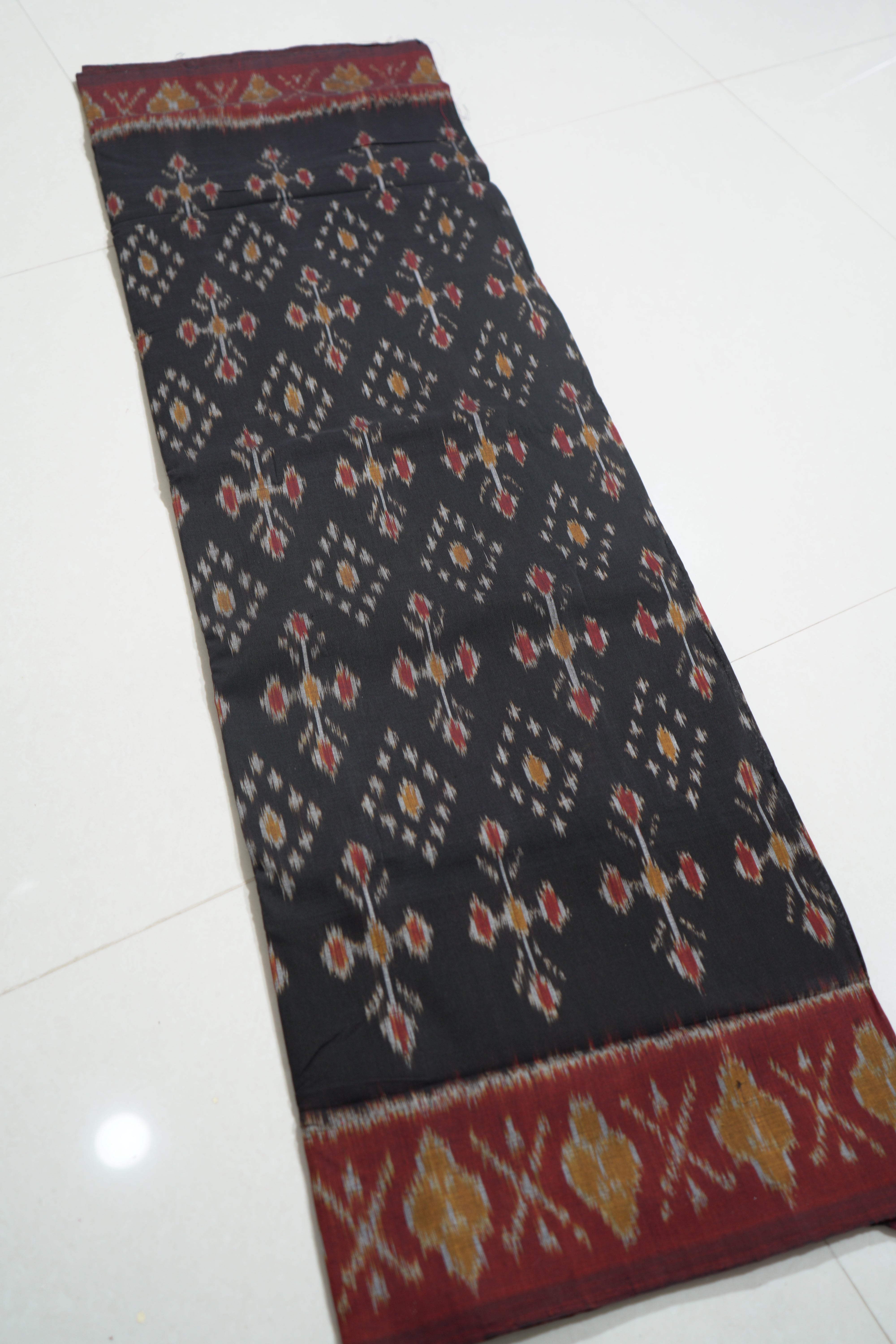 Multicolor - MERCERISED COTTON HANDLOOM POCHAMPALLY IKAT SAREE 11