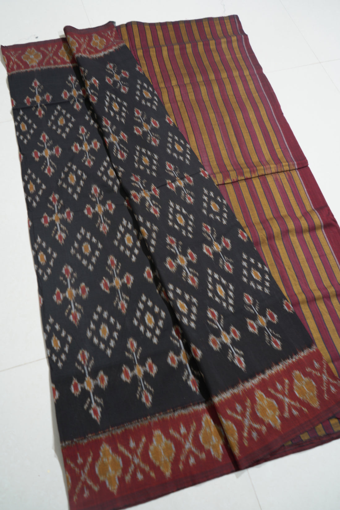 Multicolor - MERCERISED COTTON HANDLOOM POCHAMPALLY IKAT SAREE 11