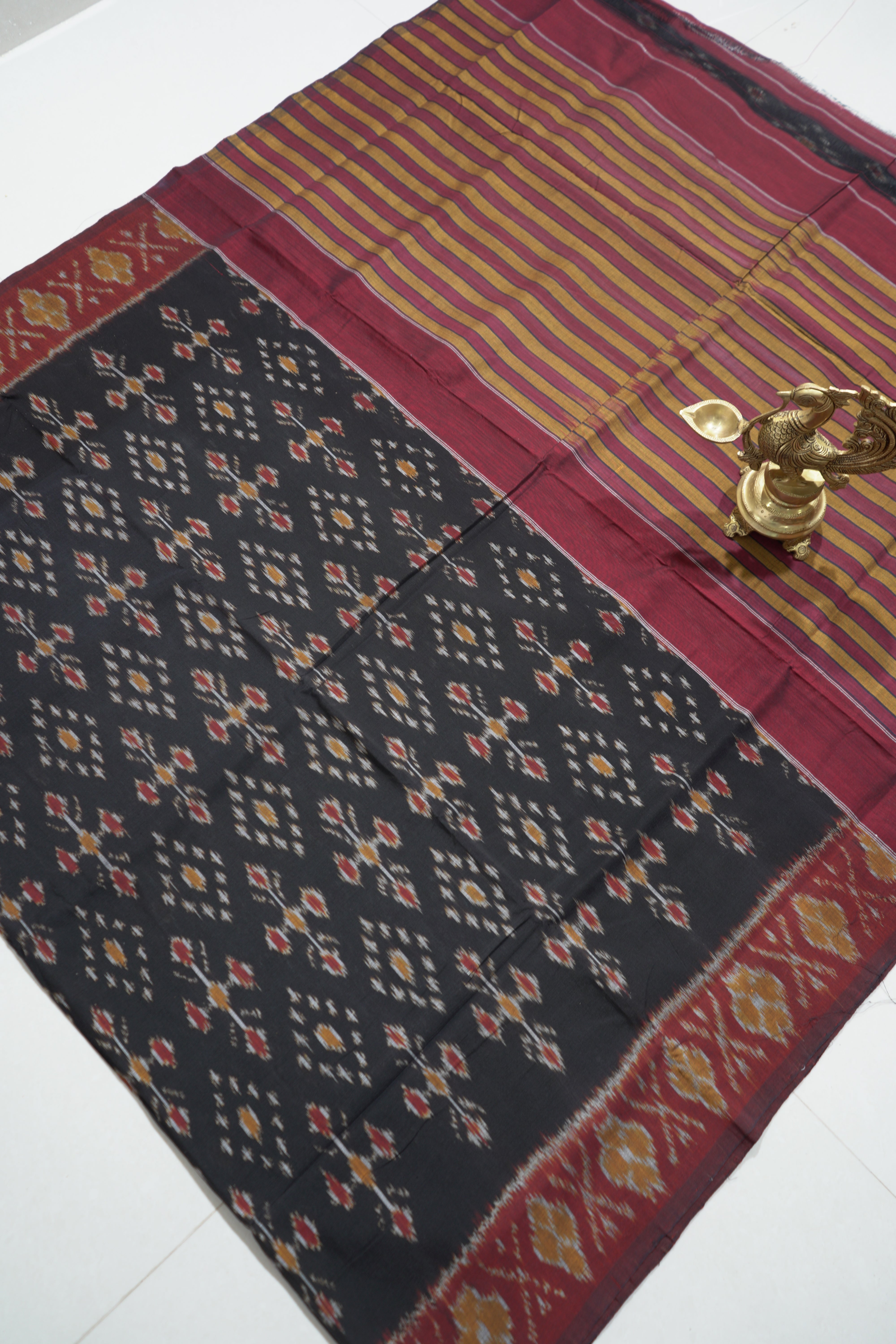 Multicolor - MERCERISED COTTON HANDLOOM POCHAMPALLY IKAT SAREE 11